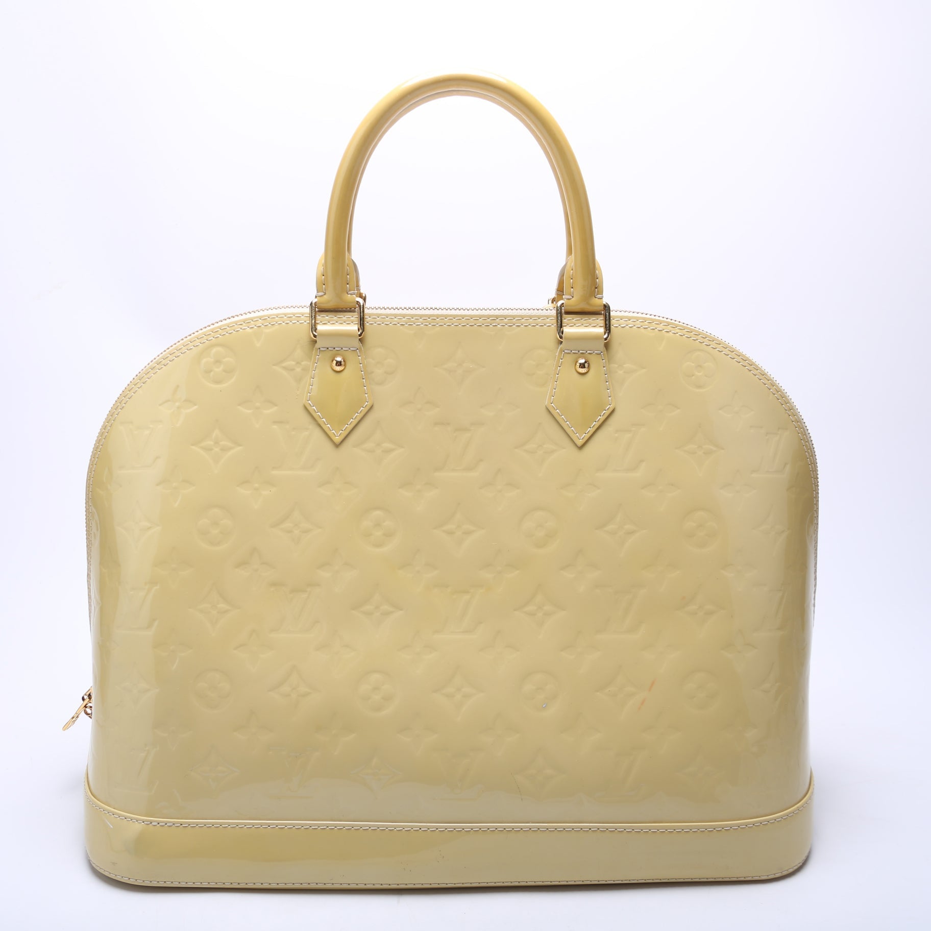 Louis Vuitton Alma GM Vernis Yellow Handbag