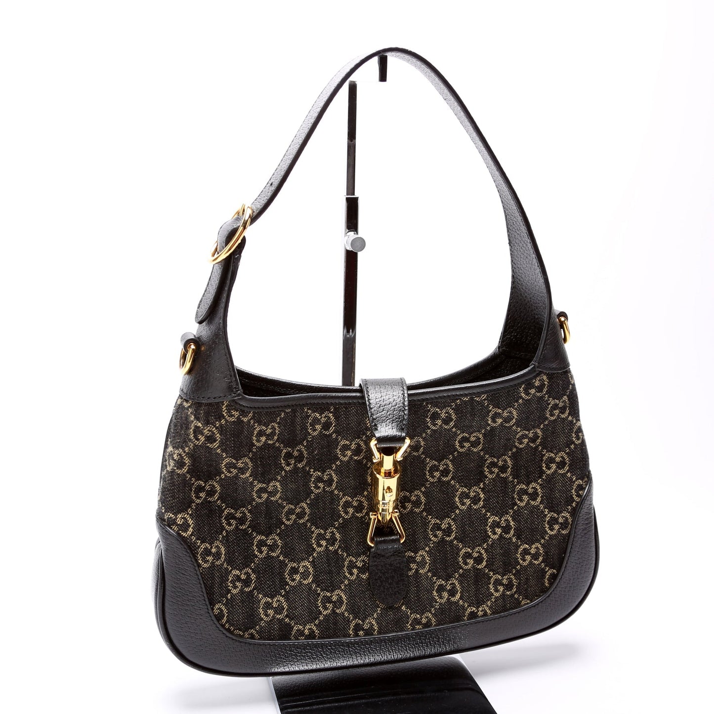 Gucci GG Jackie Canvas Black Small Shoulder Bag