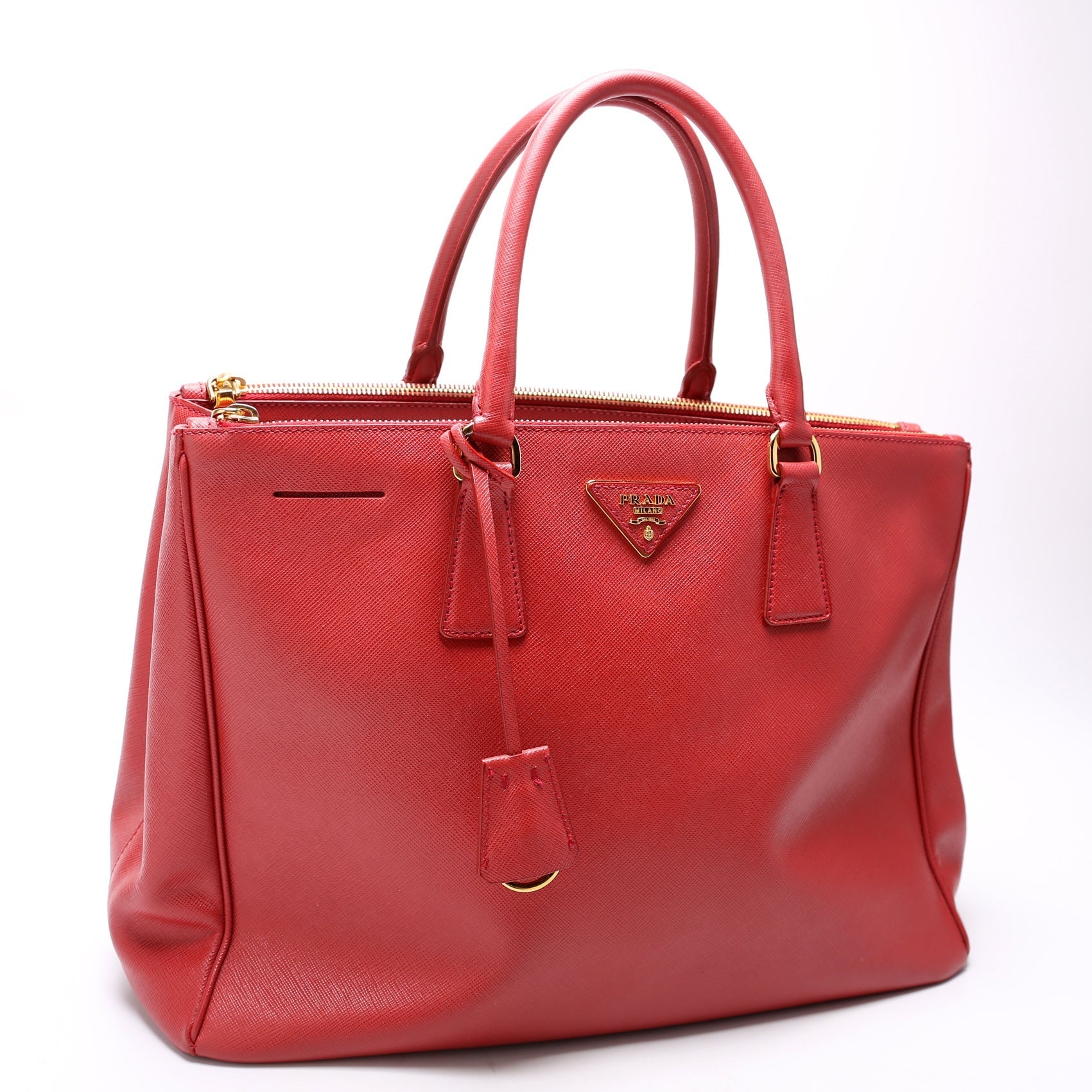 Prada Saffiano Galleria Bag Red Large Travel Bag