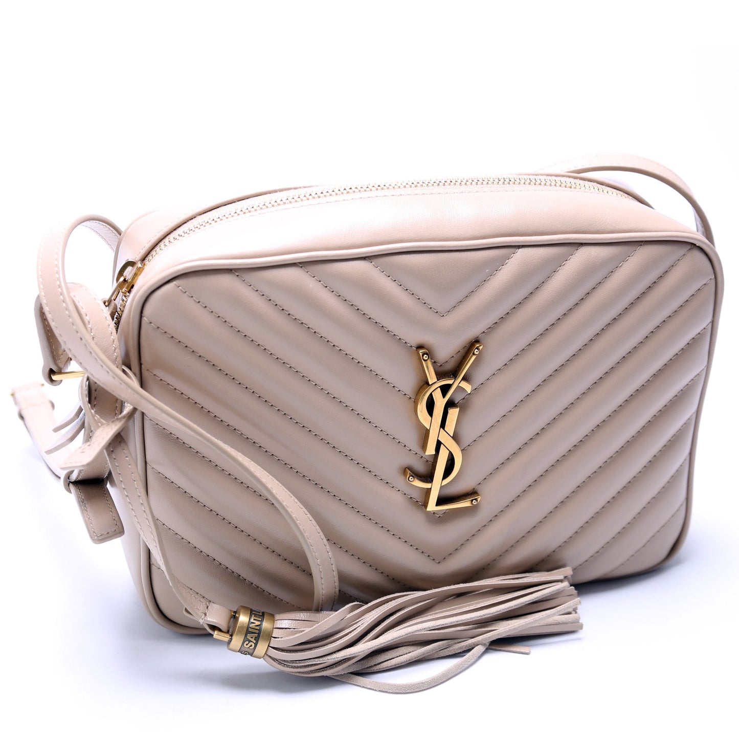 YSL Saint Laurent Lou Camera Bag Quilted Beige Travel Bag