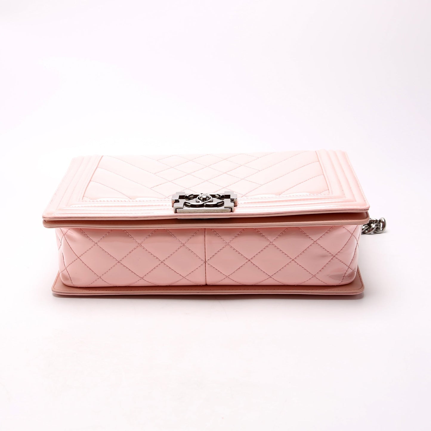 Chanel Boy Flap Old Patent Pink Handbag