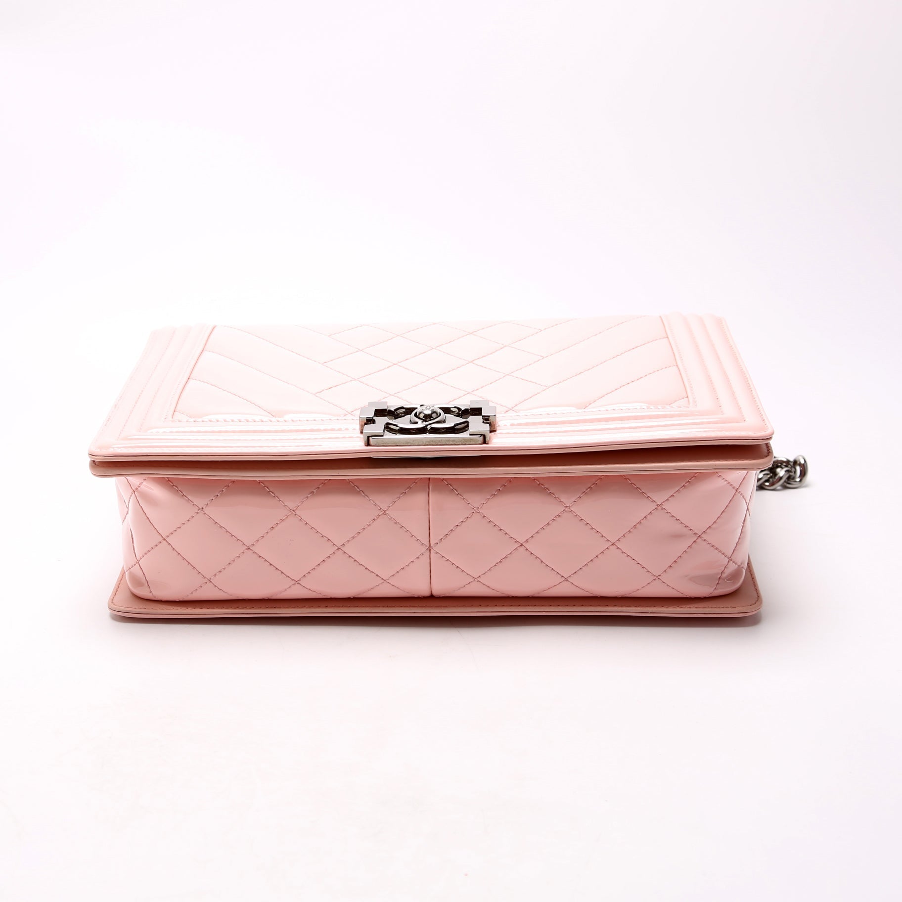 Chanel Boy Flap Old Patent Pink Handbag