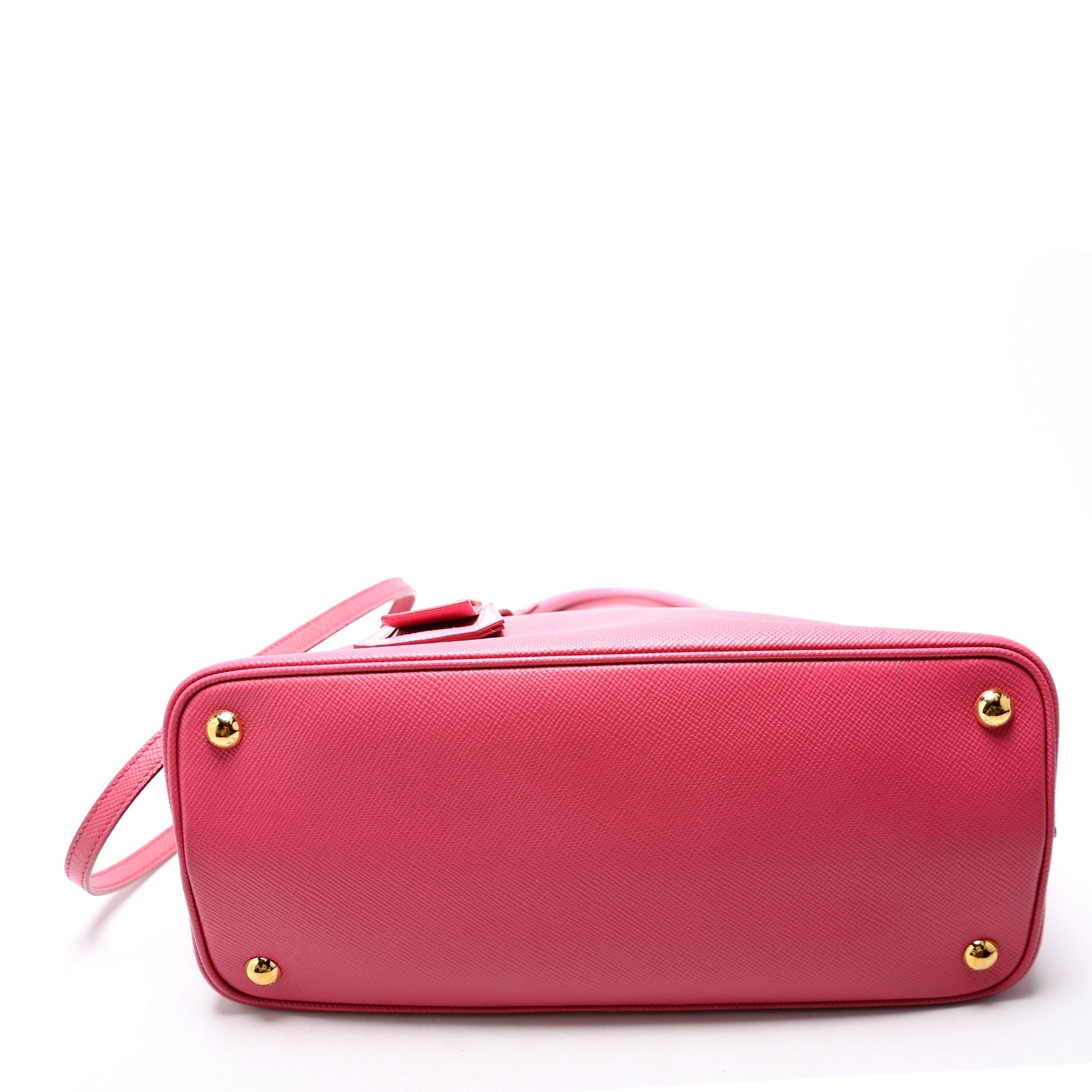 Prada Saffiano Cuir Double Bag Pink Small Travel Bag