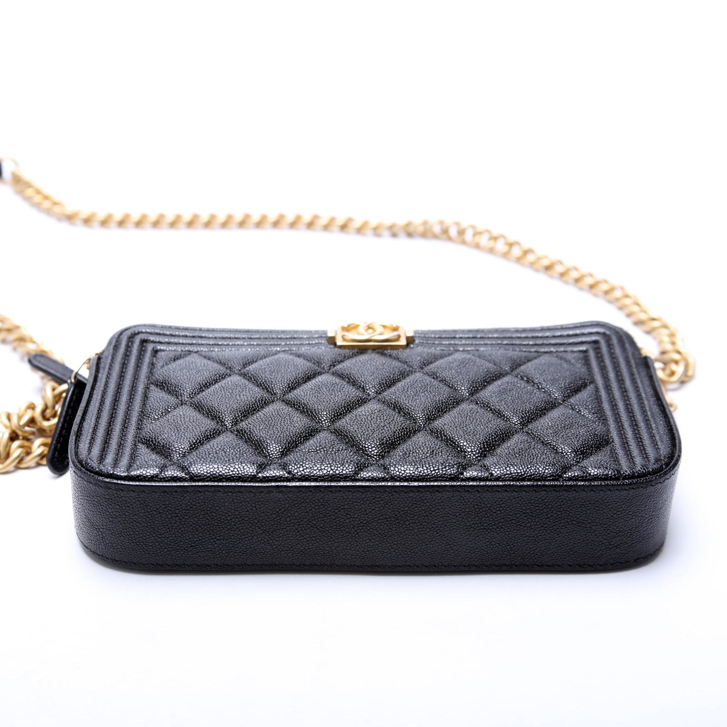 Chanel WOC Boy Double Zip Black Clutch Bag