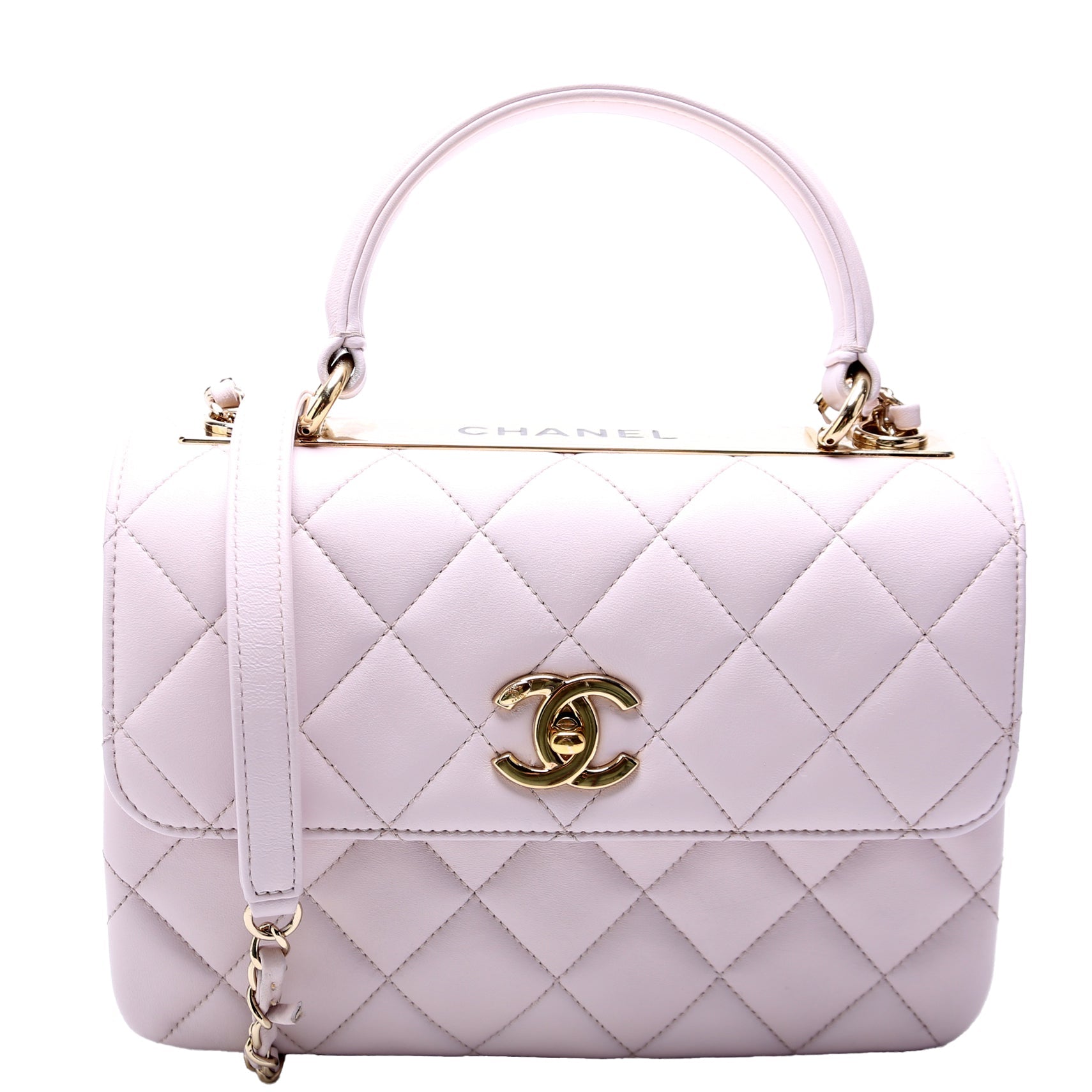 Chanel Trendy Top Handle Lambskin 30M Purple Small Handbag