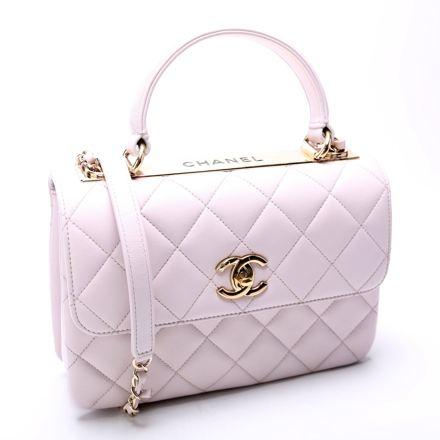 Chanel Trendy Top Handle Lambskin 30M Purple Small Handbag