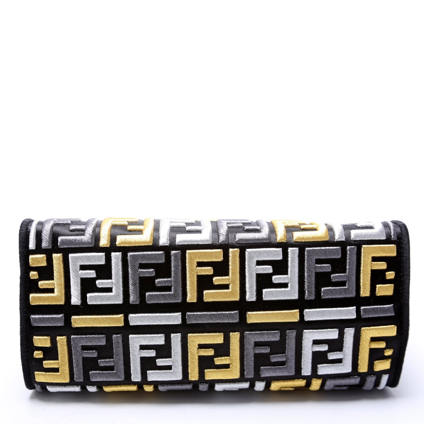 Fendi 7Ar717 Peekaboo Defender Pouch Bag Black Multicolor Travel Bag