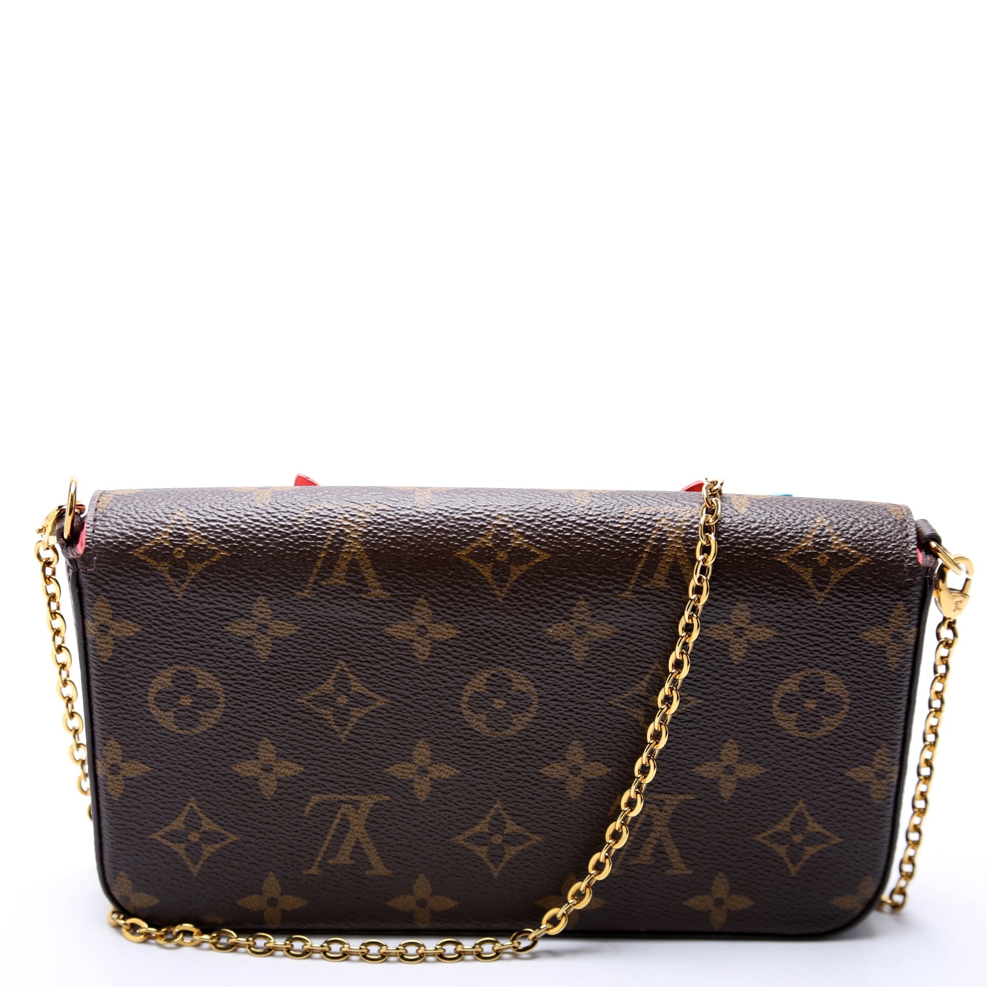 Louis Vuitton Pochette Felicie Lovely Bird Monogram Pink Clutch Bag