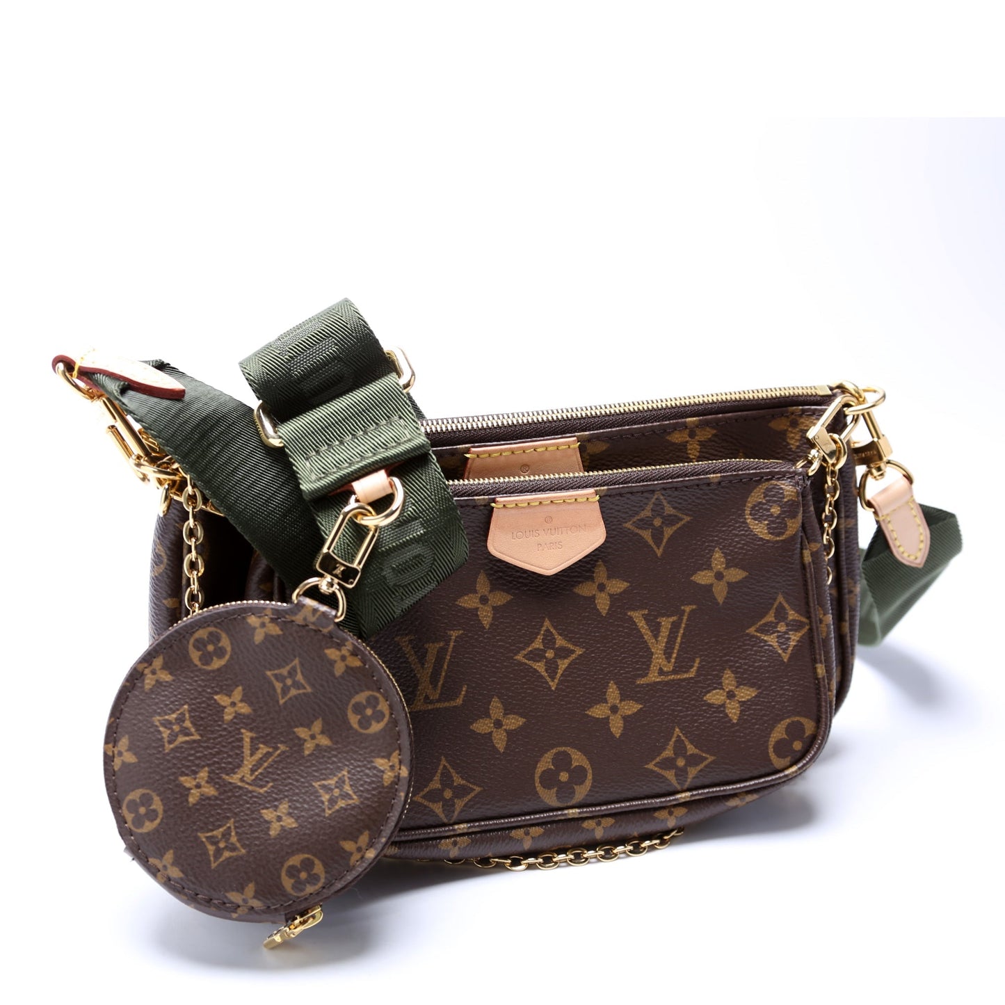Louis Vuitton Multi Pochette Monogram Green Clutch Bag Green 4