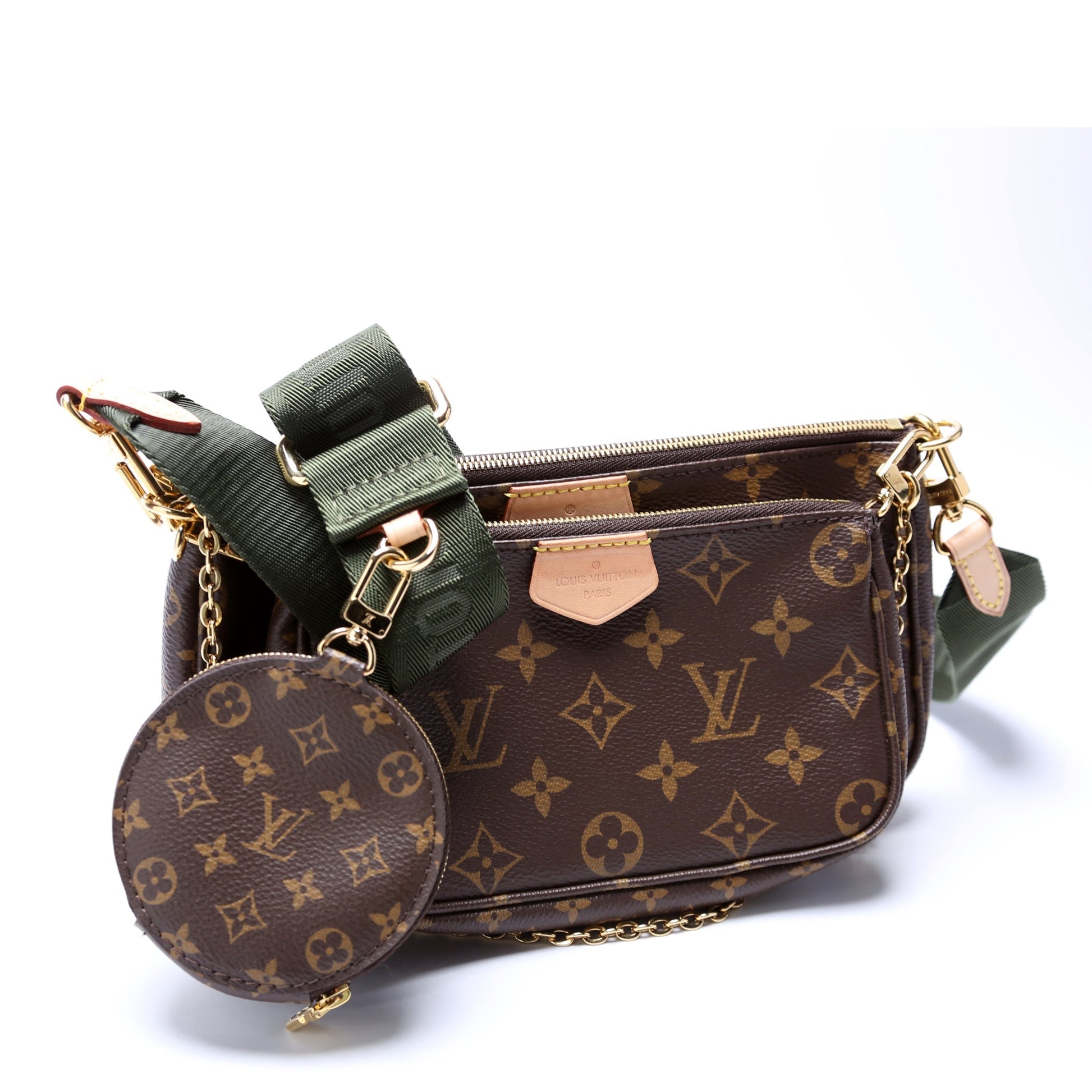 Louis Vuitton Multi Pochette Monogram Green Clutch Bag Green 4