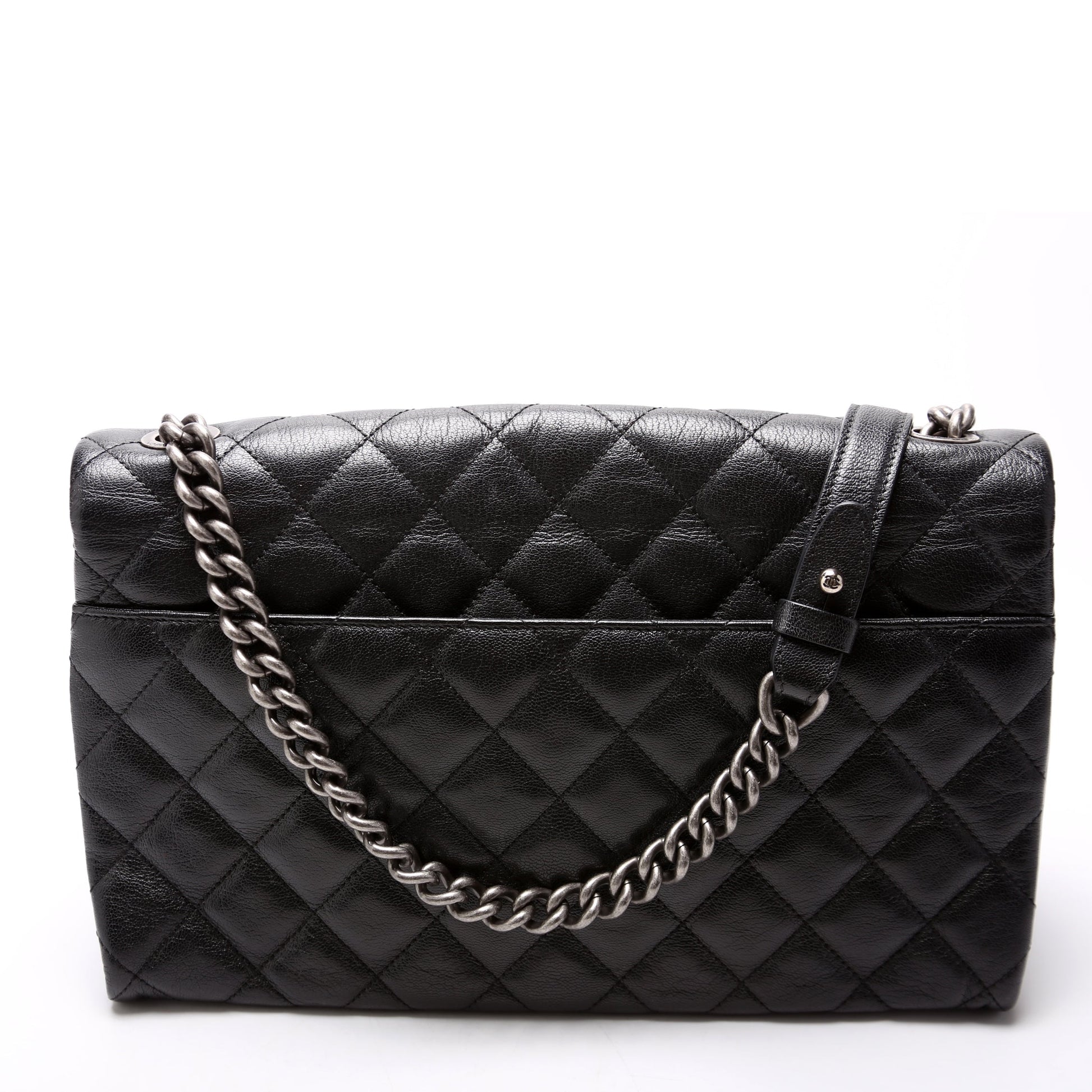 Chanel City Rock Flap Goatskin Quilted 21M Black Handbag