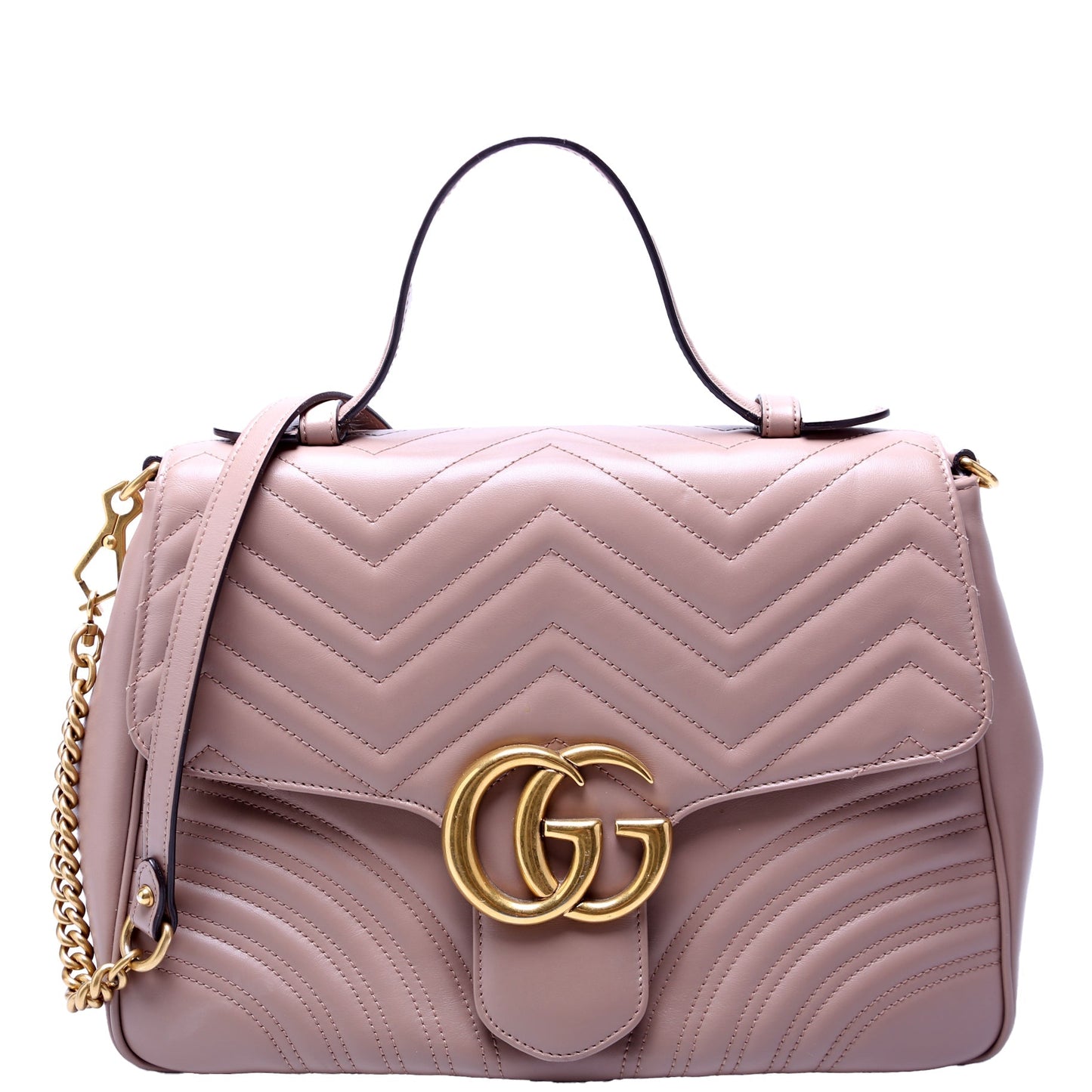 Gucci Marmont Tan Medium Top Handle Travel Bag