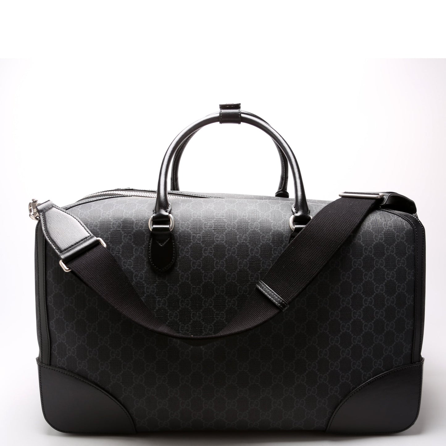 Gucci GG Supreme Interlocking G Duffle Black Large Travel Bag