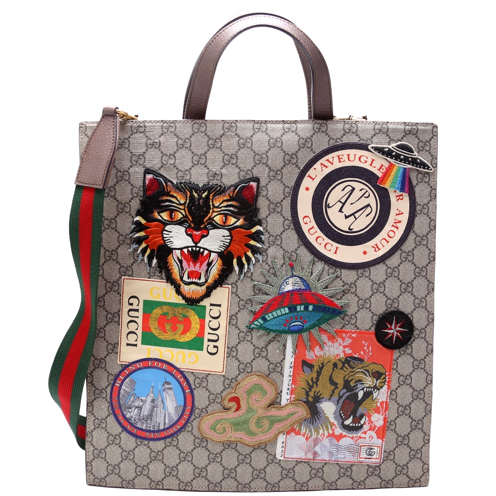 Gucci Soft GG Supreme Courrier Vertical Tote Bag
