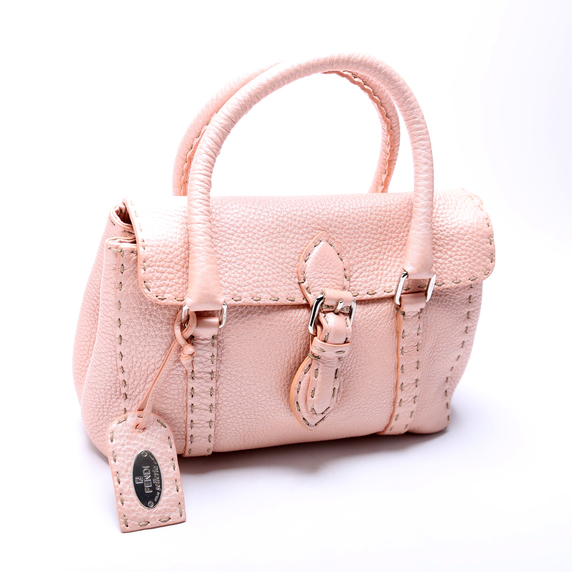 Fendi 8Br486 Selleria Linda Handle Bag Pink Mini Travel Bag