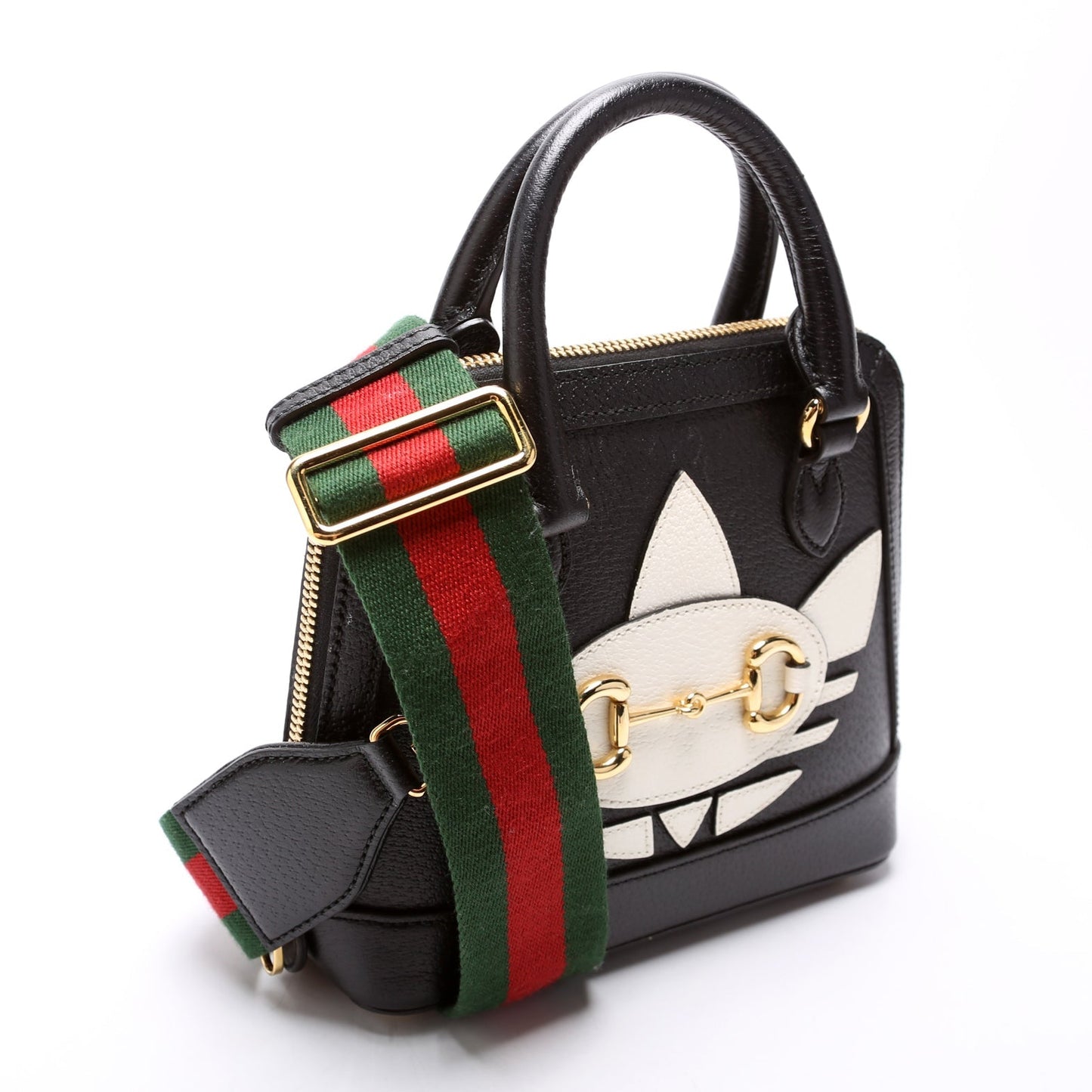 Gucci X Adidas Horsebit Black White Mini Travel Bag