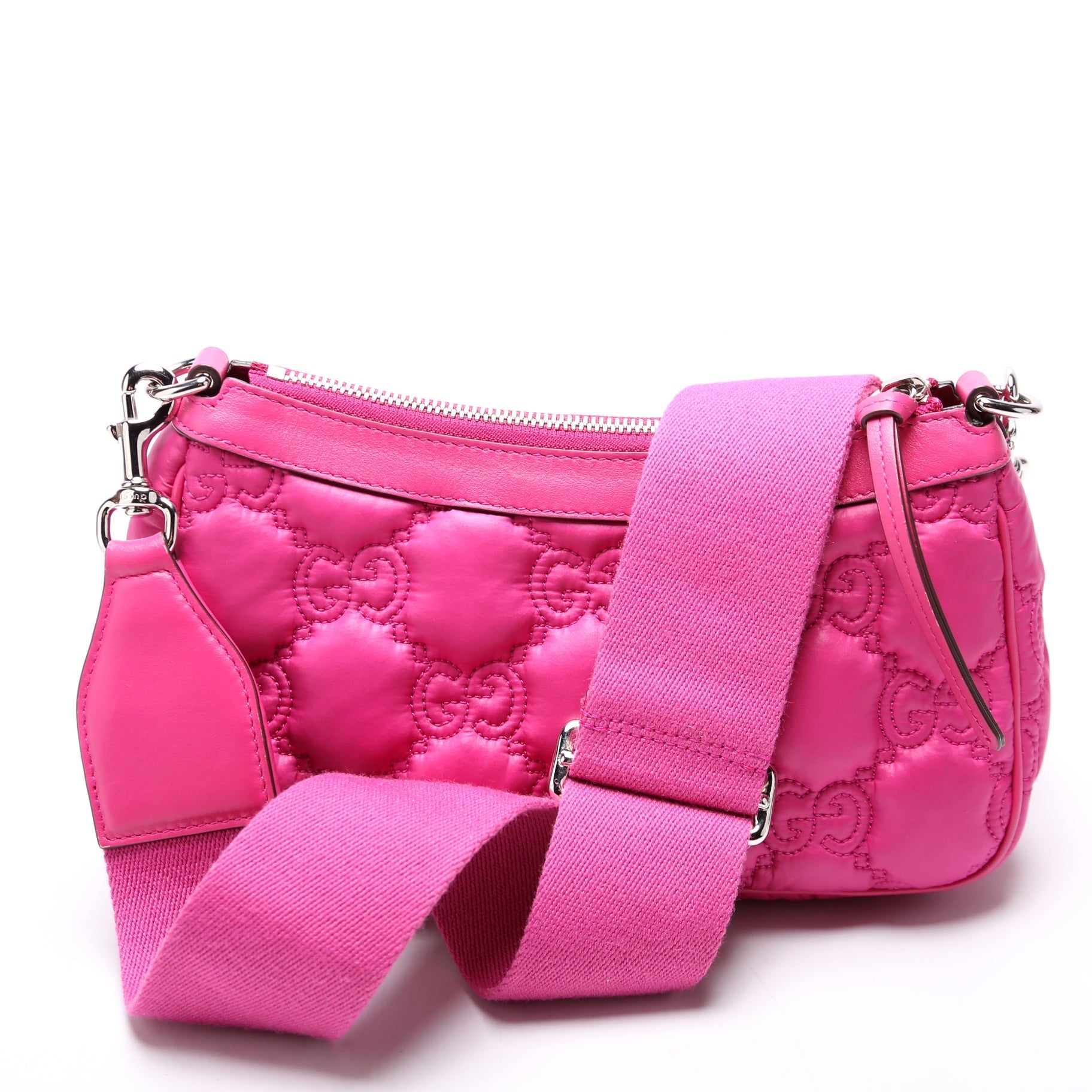 Gucci GG Nylon Pink Shoulder Bag