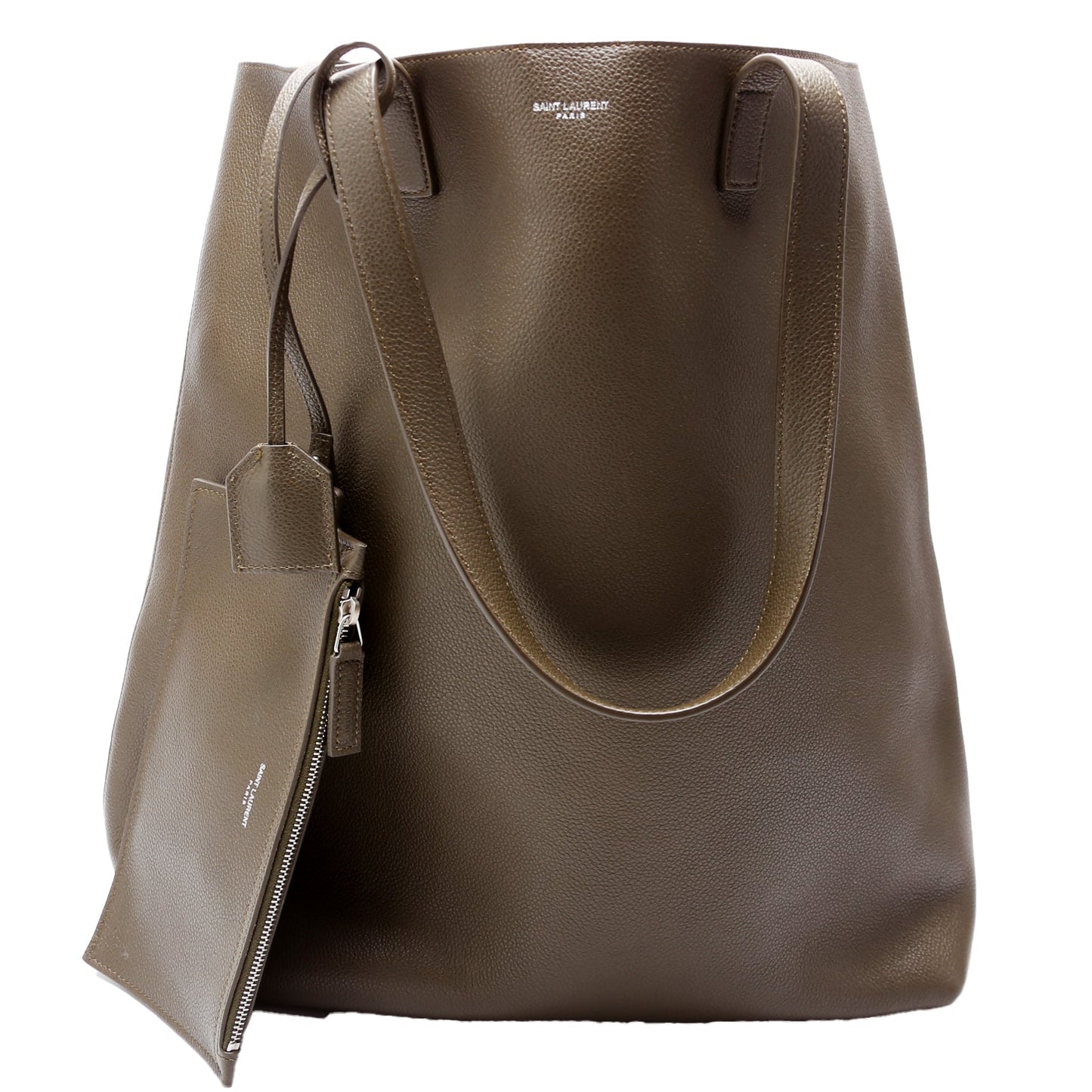 YSL Saint Laurent Saint Laurent Bold Shopping Tote Grain Bag Leather Green Tote Bag