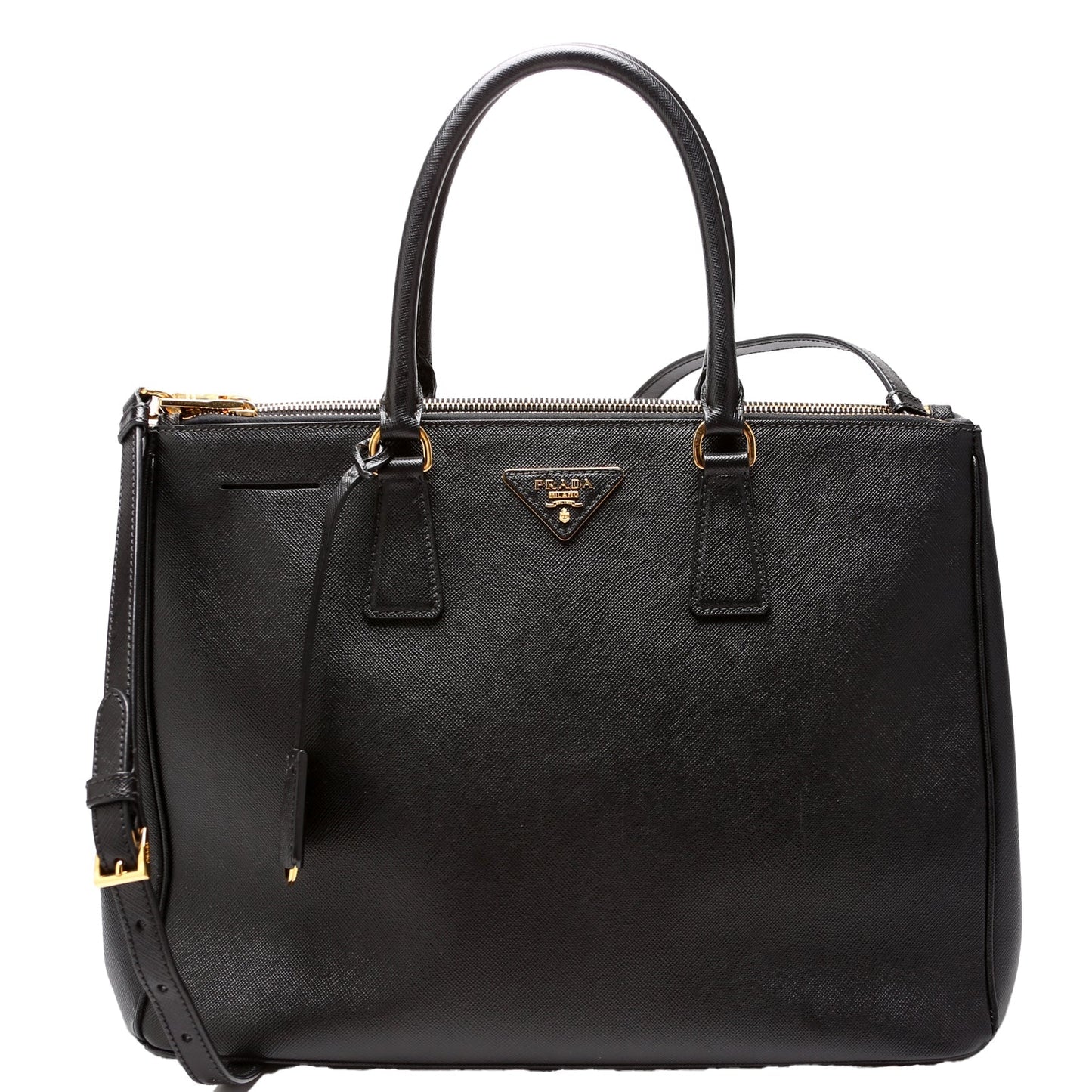 Prada Saffiano Galleria Bag Black Large Travel Bag