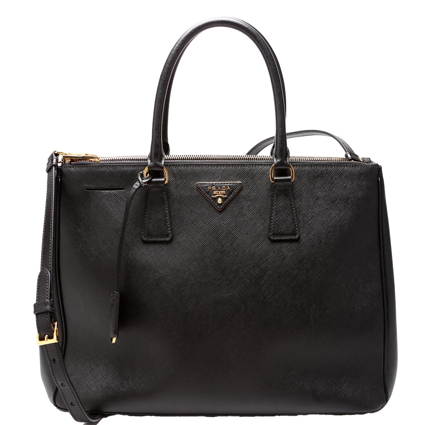 Prada Saffiano Galleria Bag Black Large Travel Bag