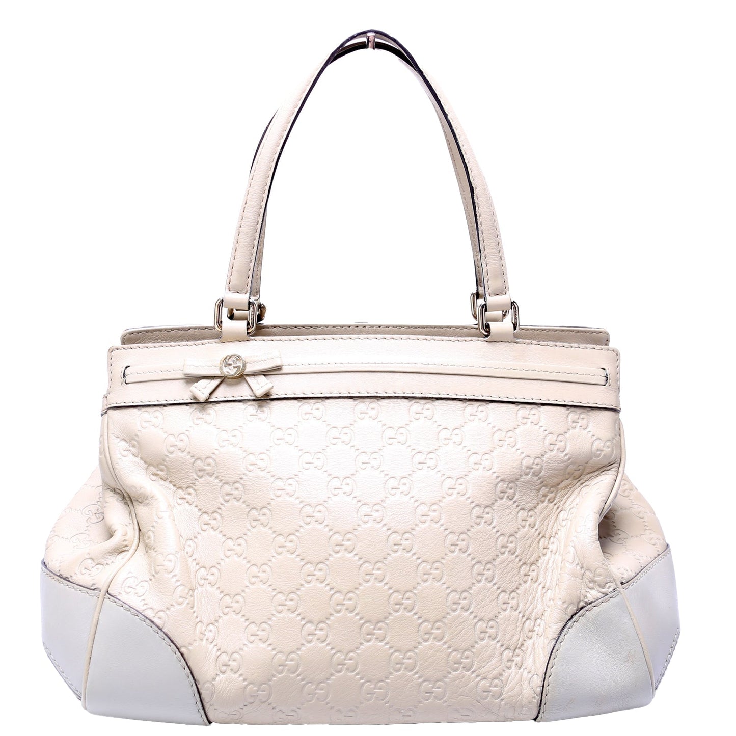 Gucci Mayfair Ribbon White Travel Bag
