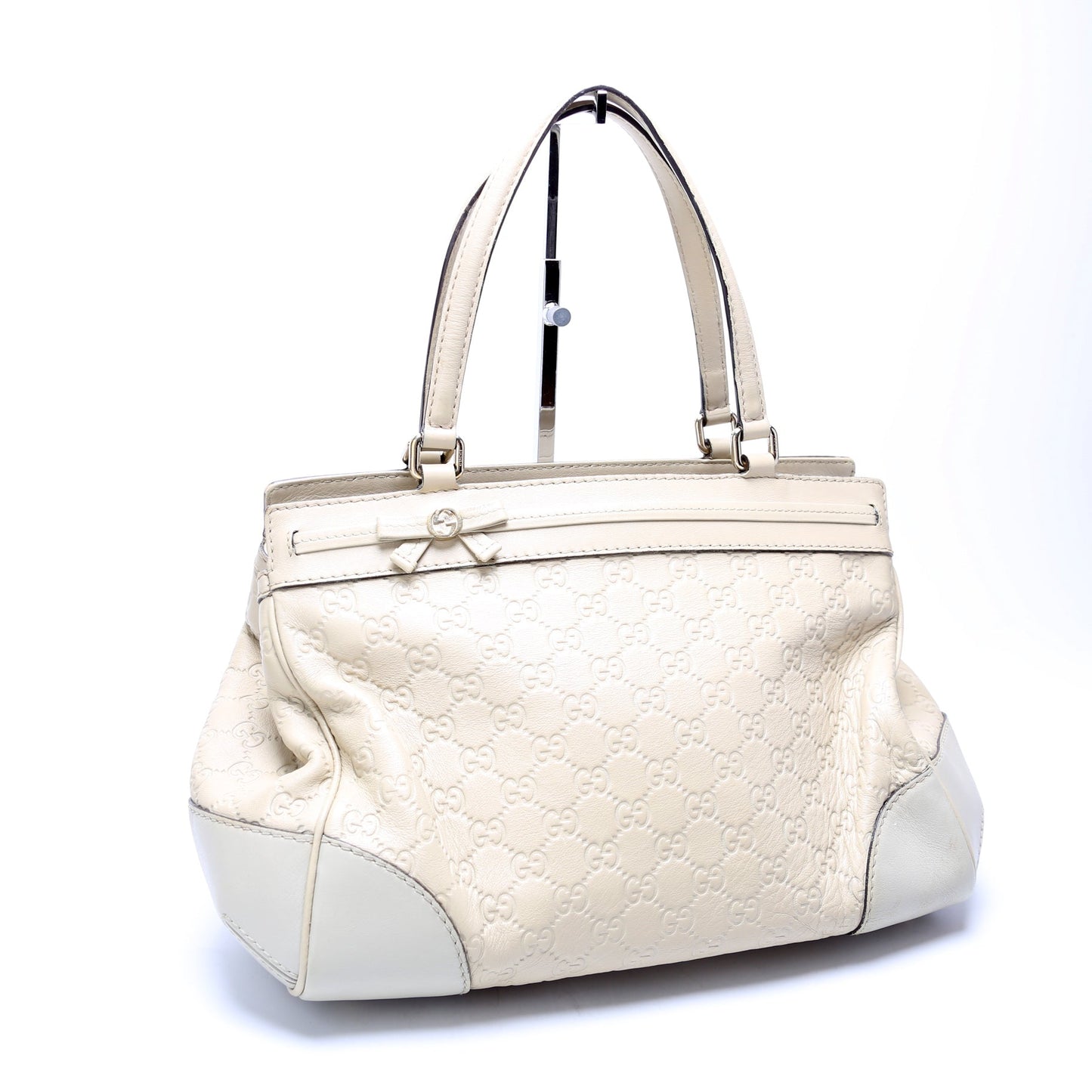 Gucci Mayfair Ribbon White Travel Bag