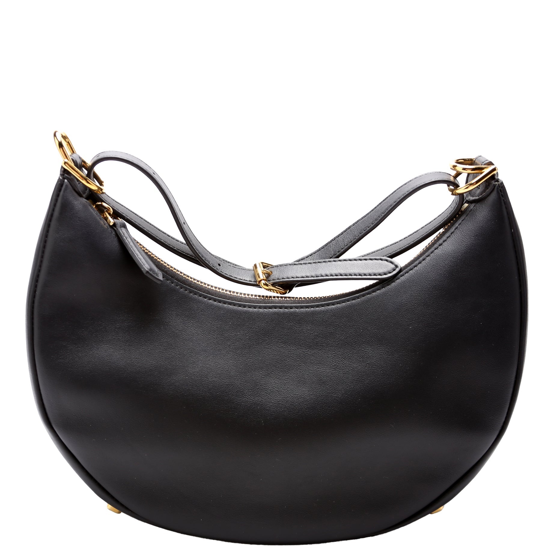 Fendi 8Br798Graphy Hobo Bag Leather Black Small