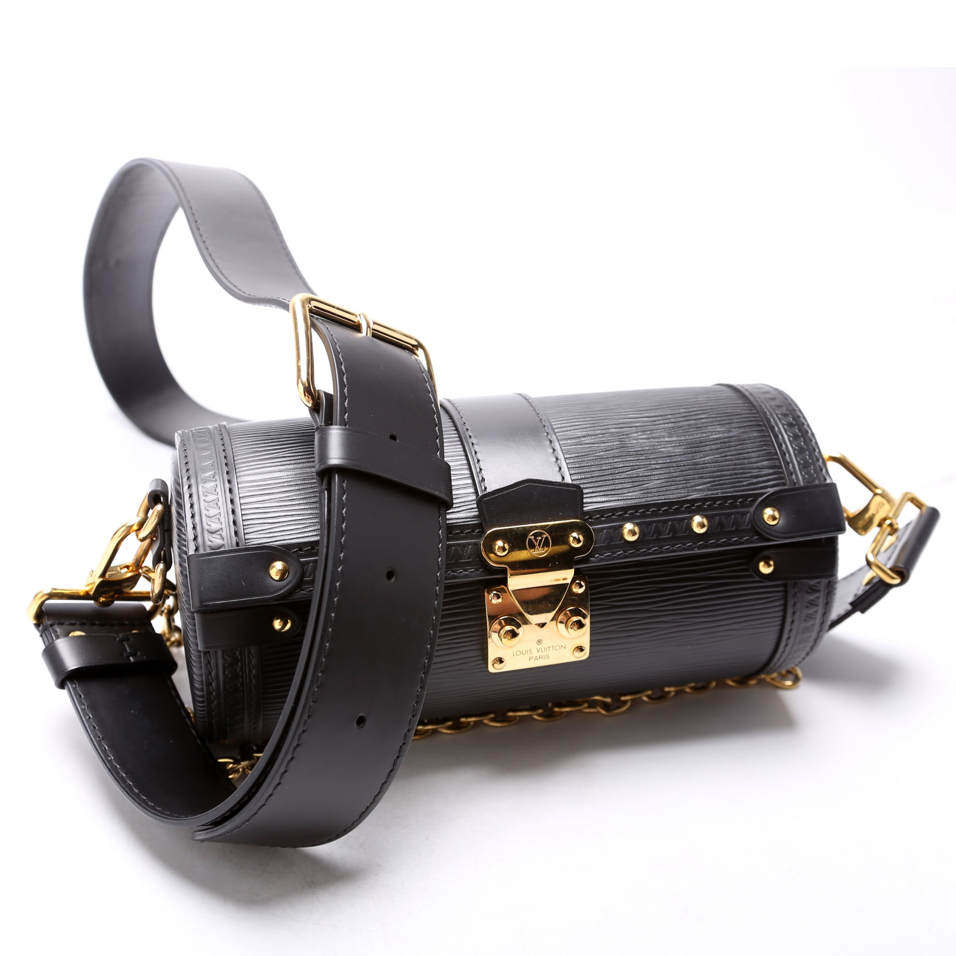 Louis Vuitton Papillon Trunk Epi Black Handbag