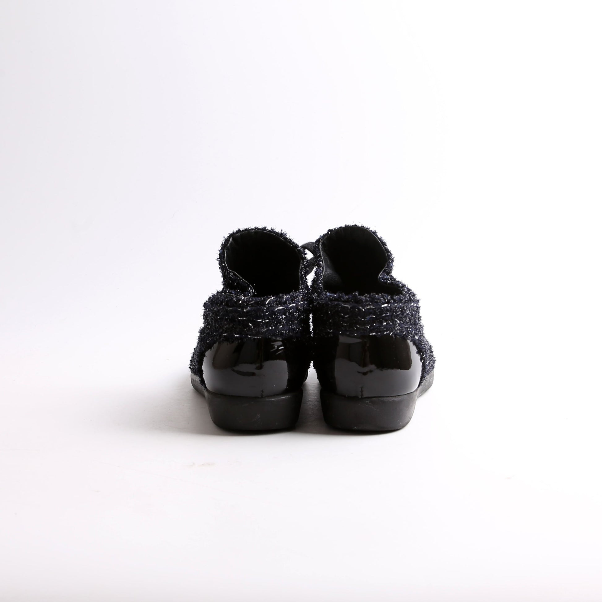 Chanel Tweed/Patent Cap Toe Trainers Size 35.5