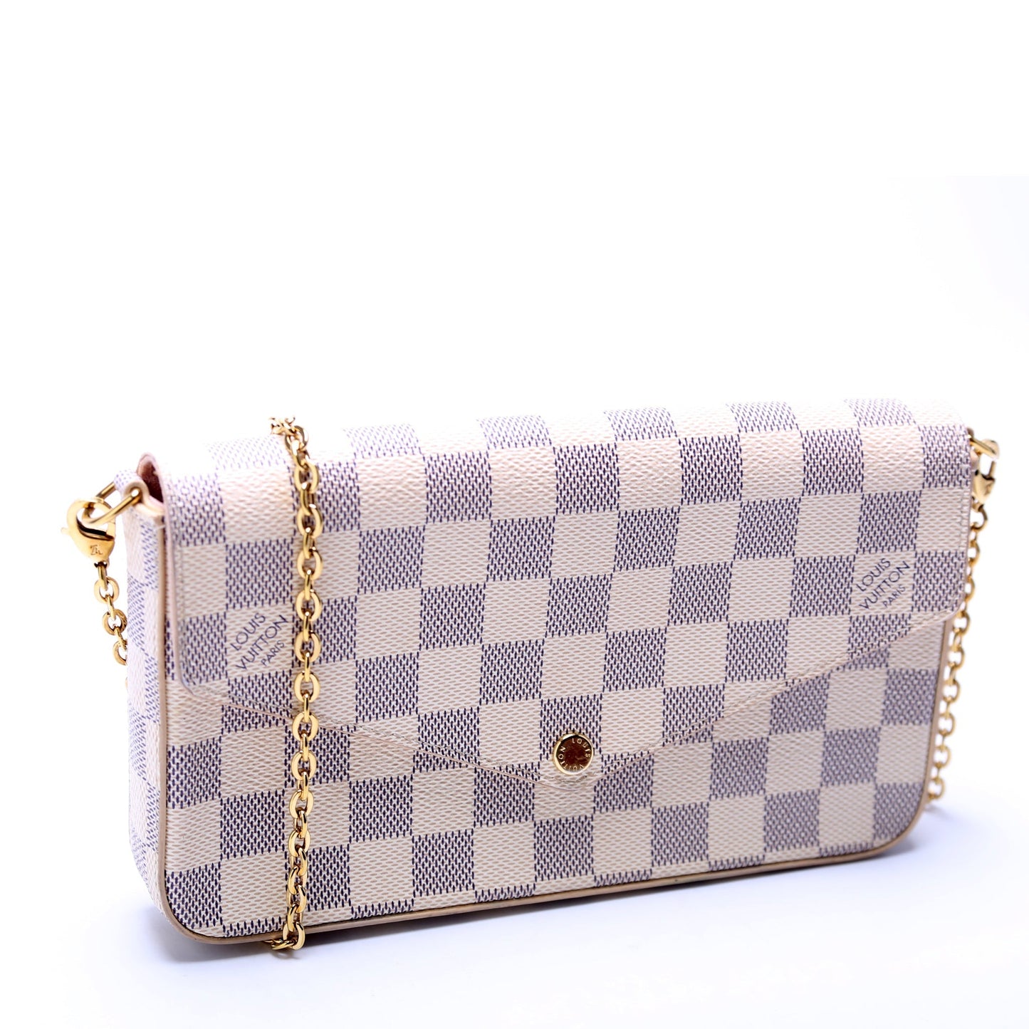 Louis Vuitton Pochette Felicie Azur Damier Pink Clutch Bag