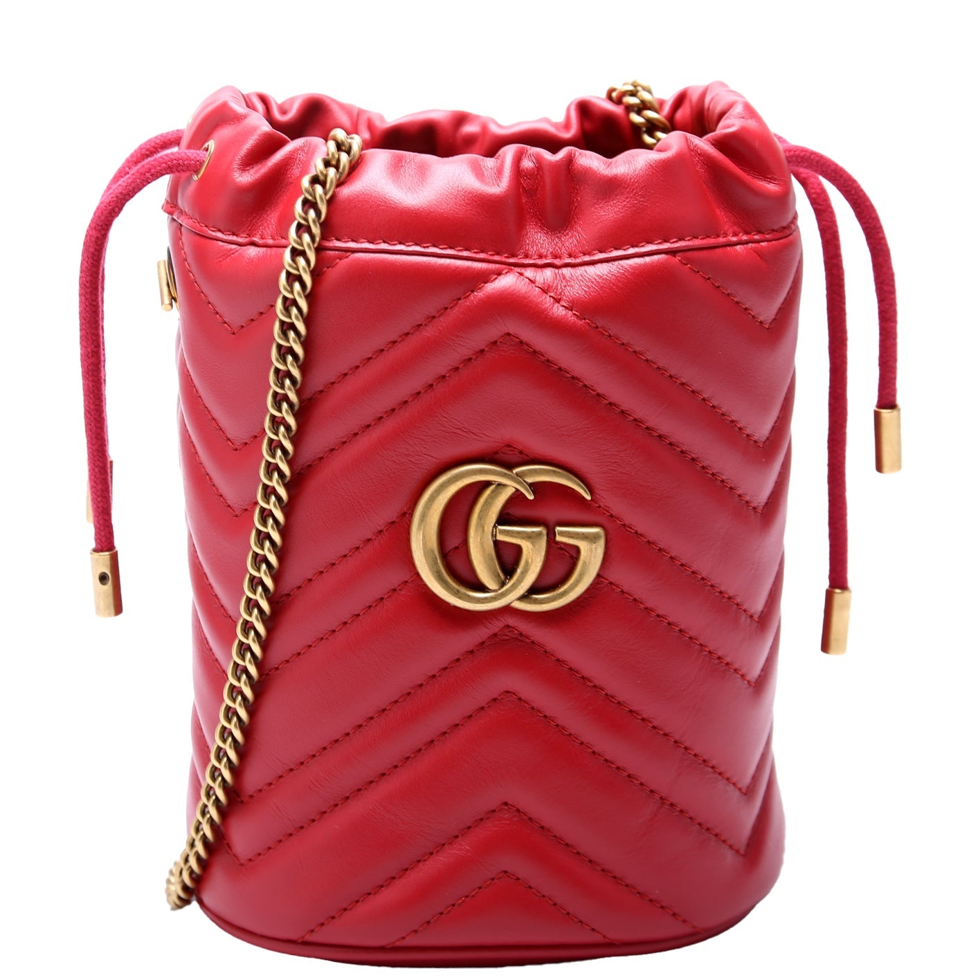Gucci Marmont Red Mini Bucket Bag Red 3