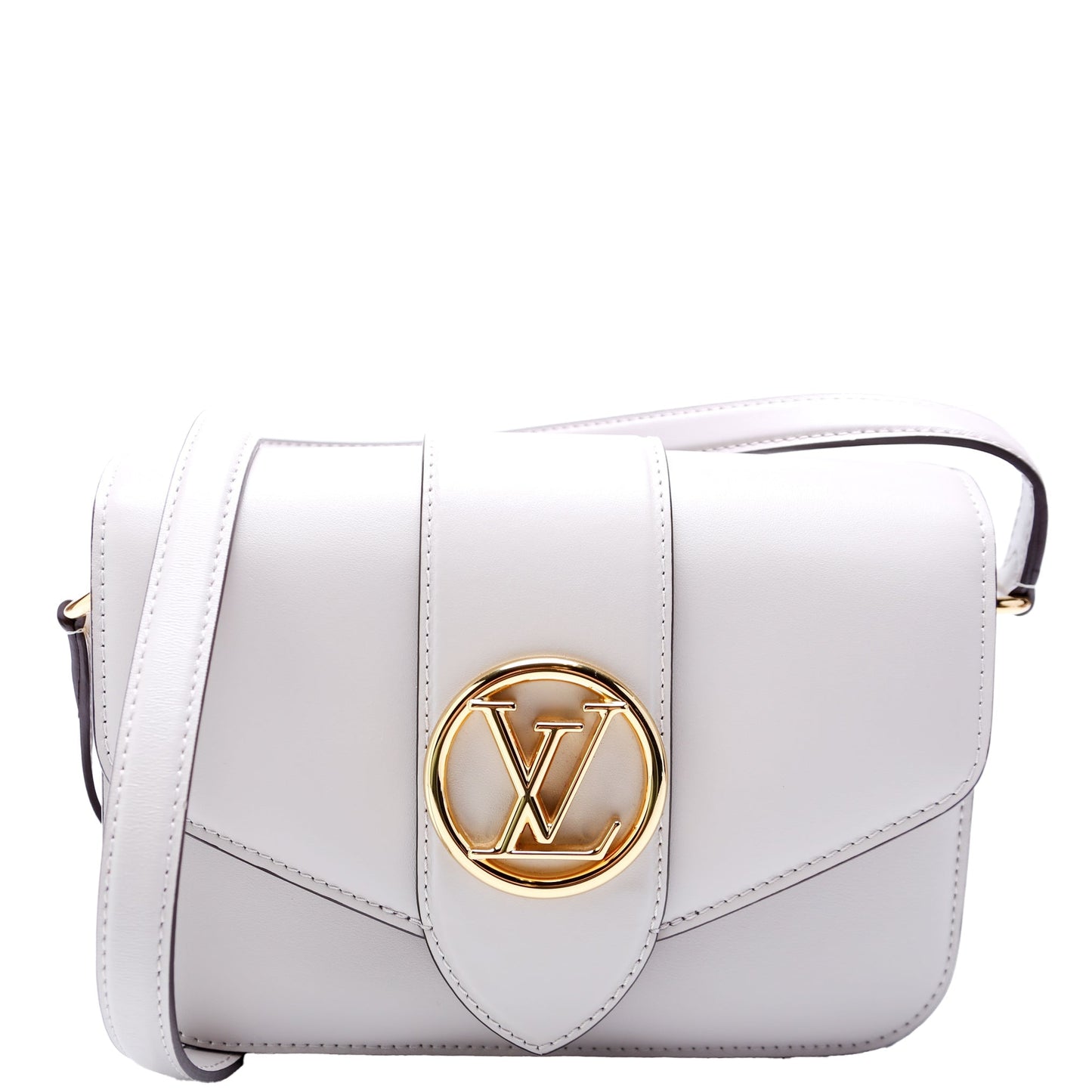 Louis Vuitton Pont 9 Smooth Calfskin Grey Handbag