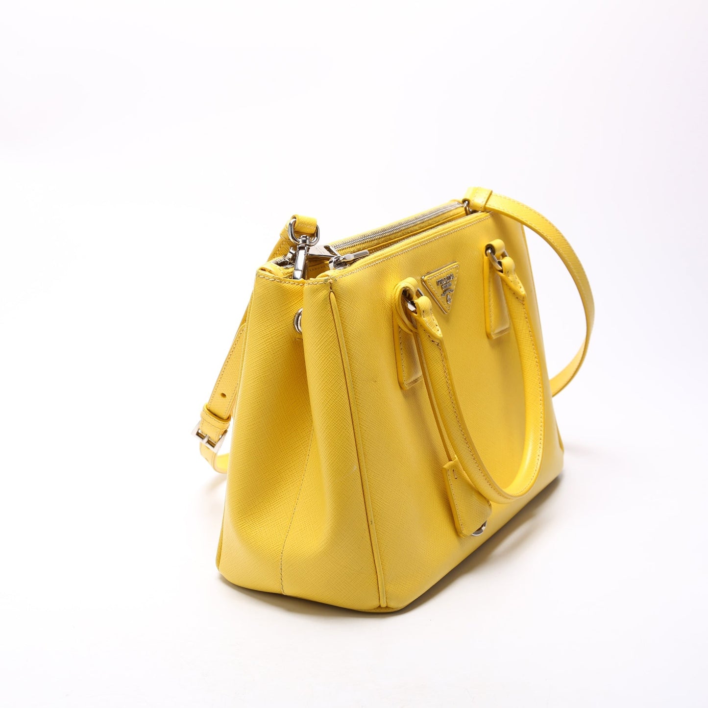 Prada Saffiano Galleria Yellow Bag Small Travel Bag