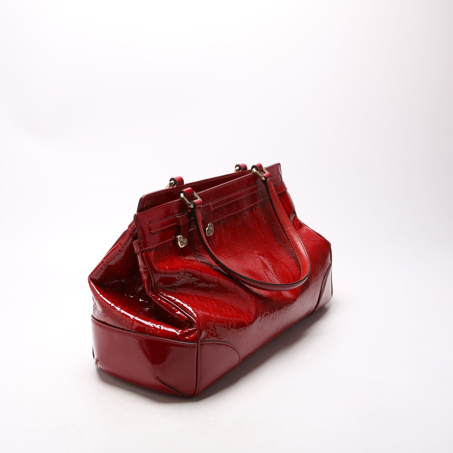 Gucci Mayfair Patent Red Medium Tote Bag