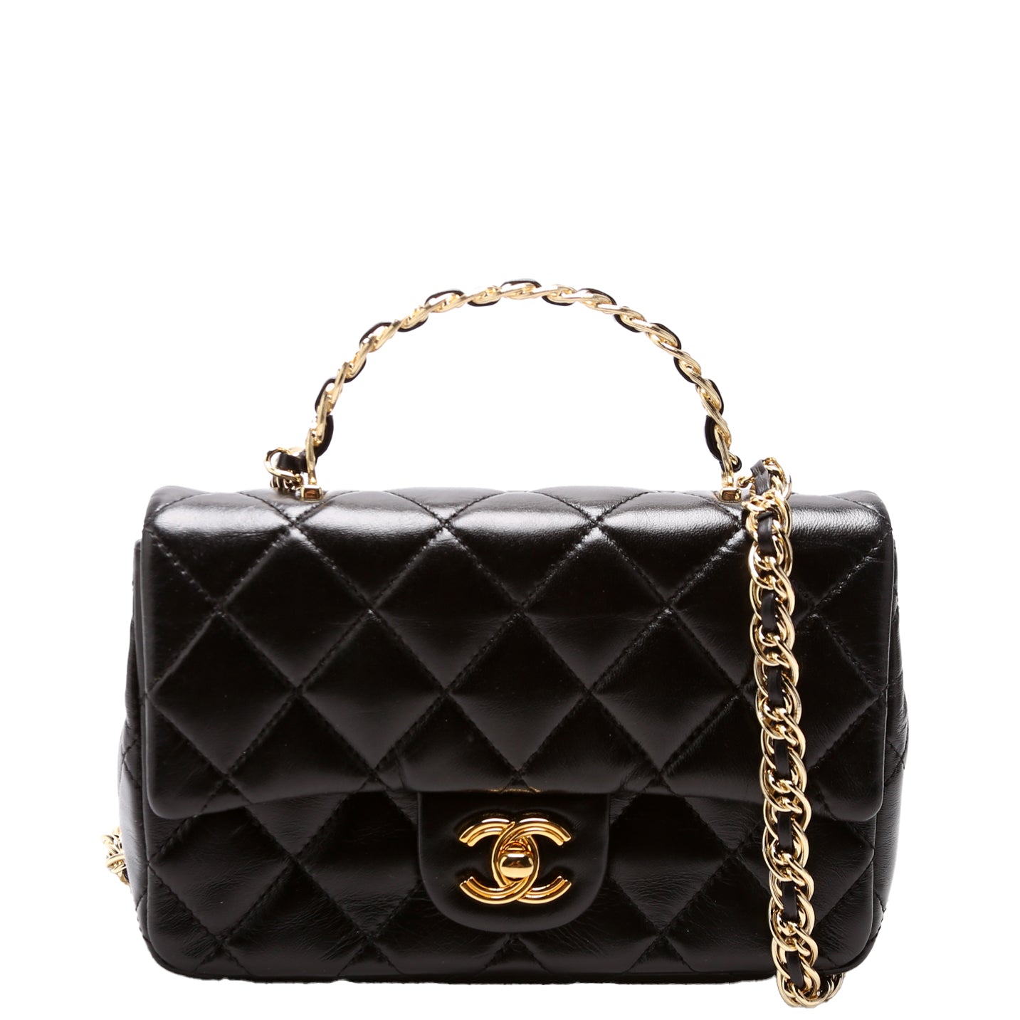 Chanel Rectangular Top Handle RFID Black Mini Bag