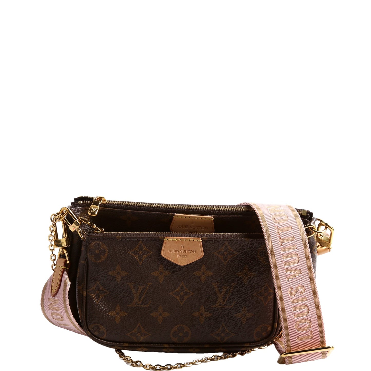 Louis Vuitton Multi Pochette Monogram Pink Clutch Bag Monogram Pink