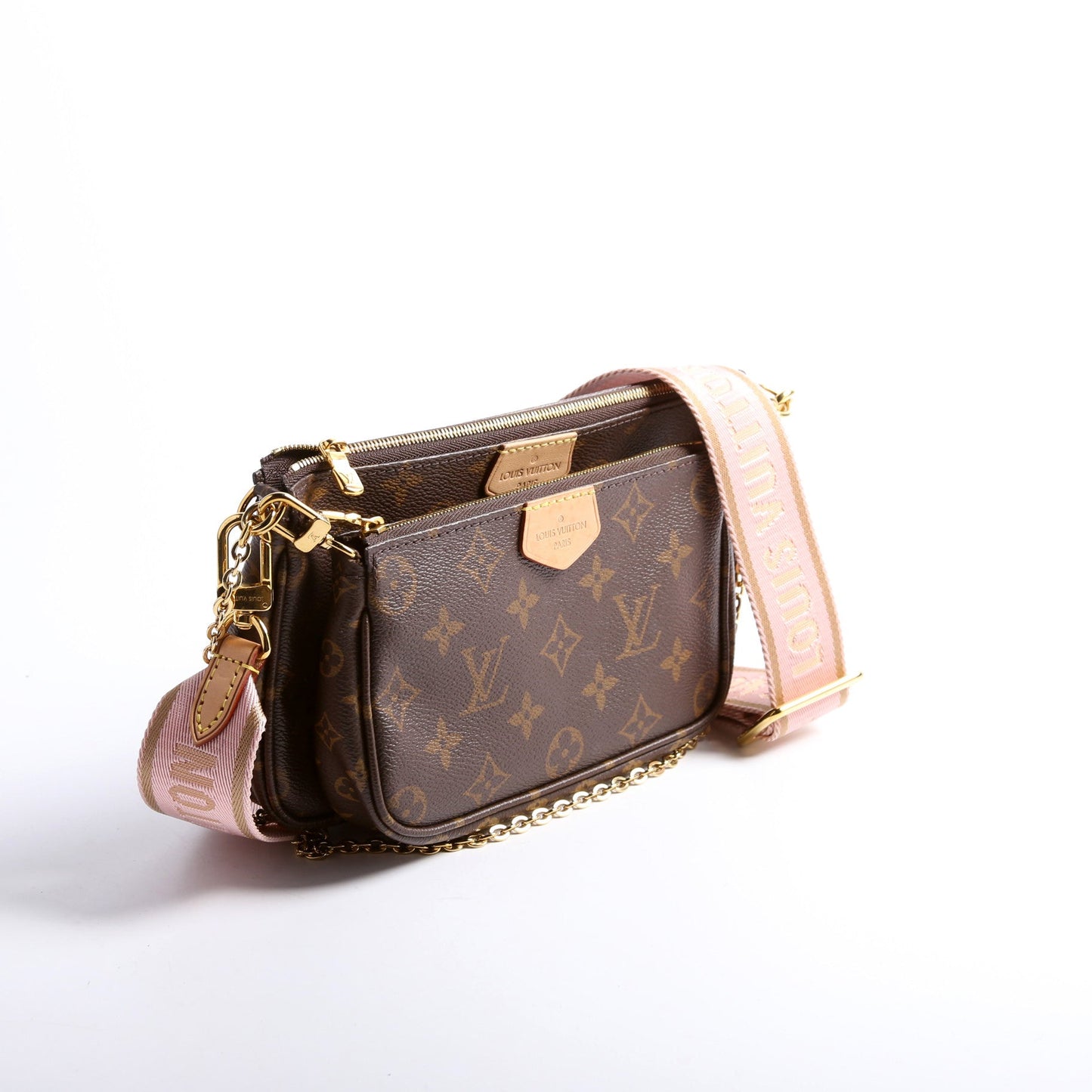 Louis Vuitton Multi Pochette Monogram Pink Clutch Bag Monogram Pink
