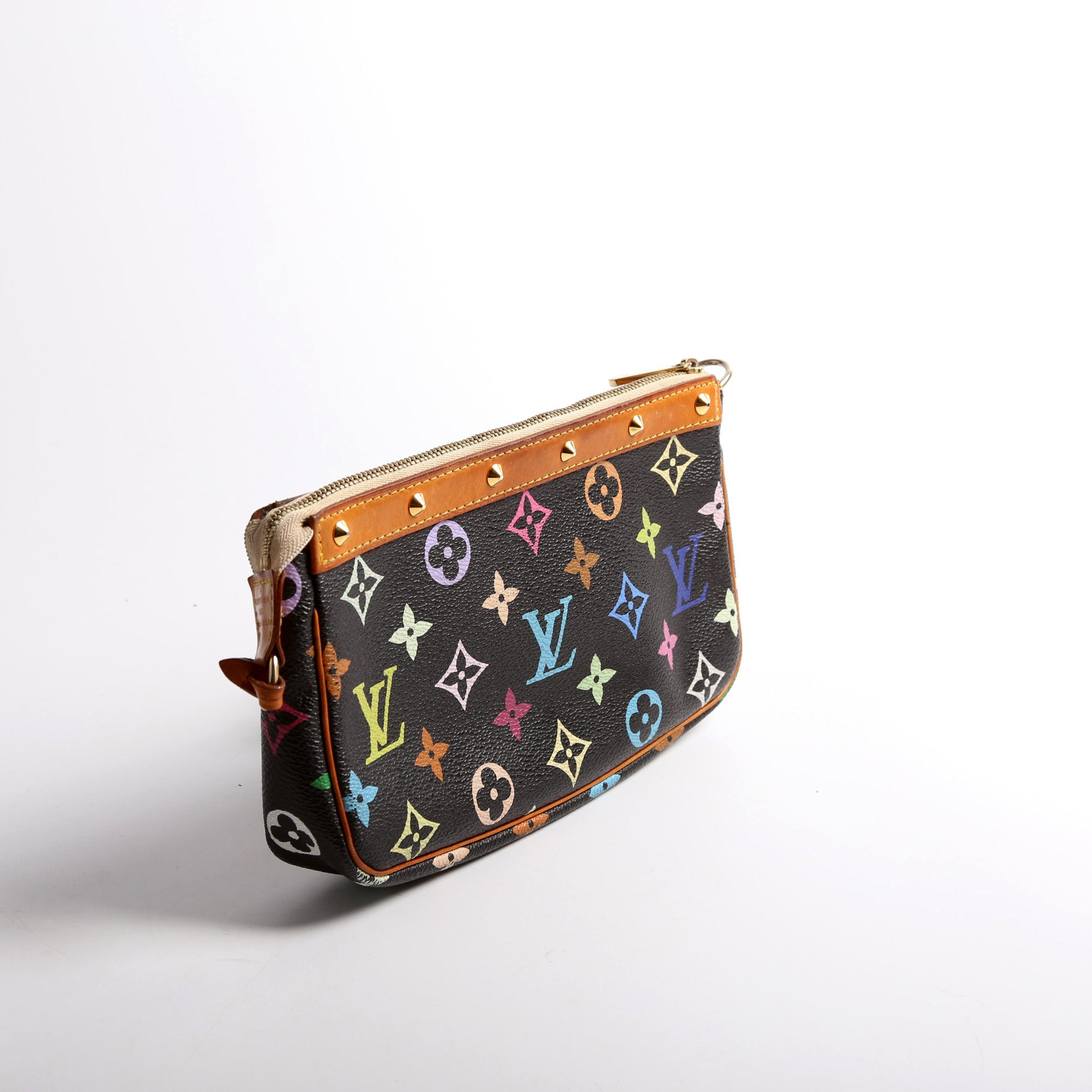 Louis Vuitton Pochette Accessoires Monogram Black Multicolor Clutch Bag