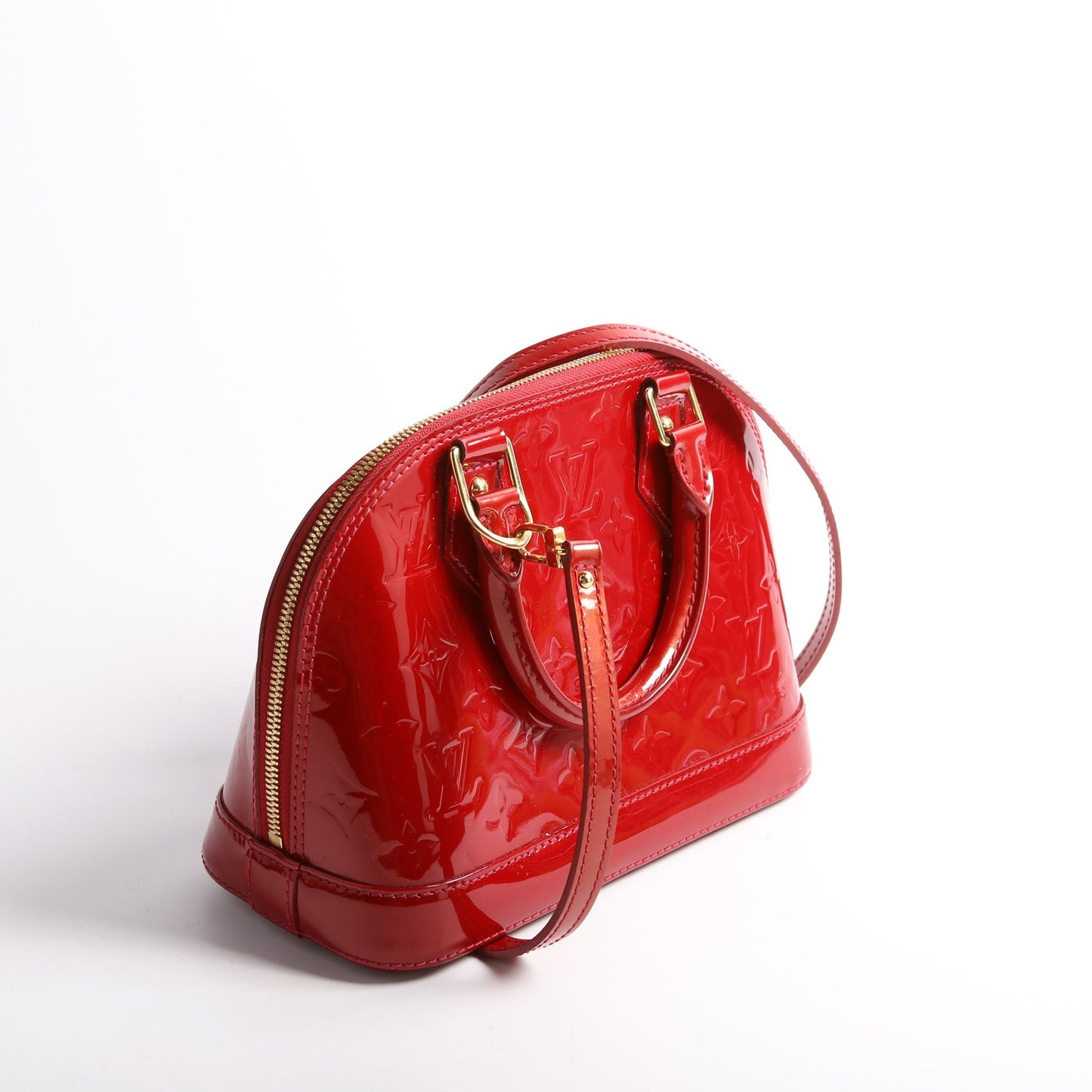 Louis Vuitton Alma BB Vernis Red Handbag Red 1
