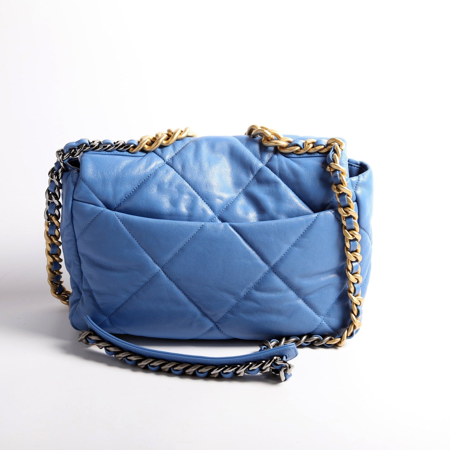 Chanel Quilted Goatskin 19 Flap 30M Blue Handbag