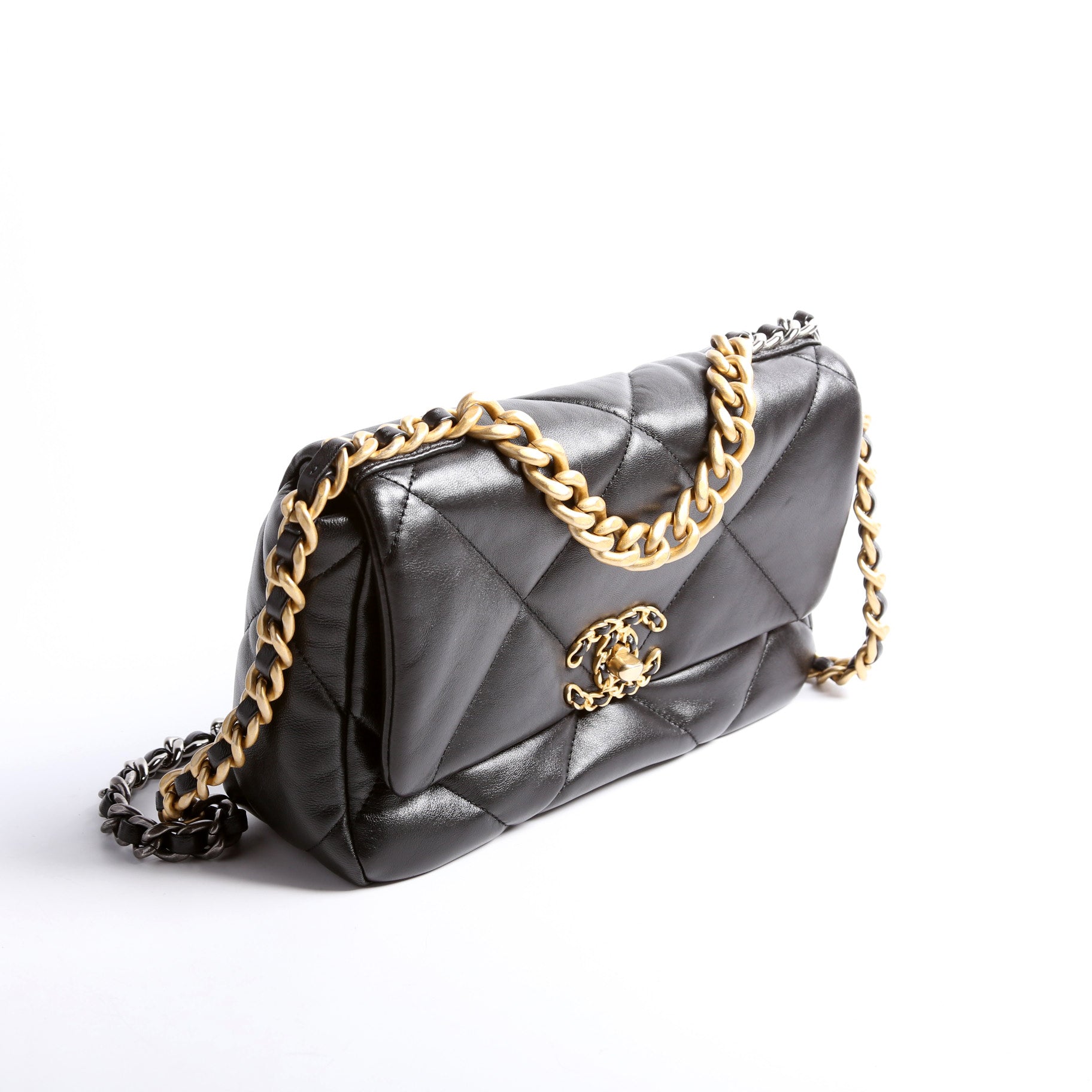 Chanel Quilted Goatskin 19 Flap RFID Black Handbag