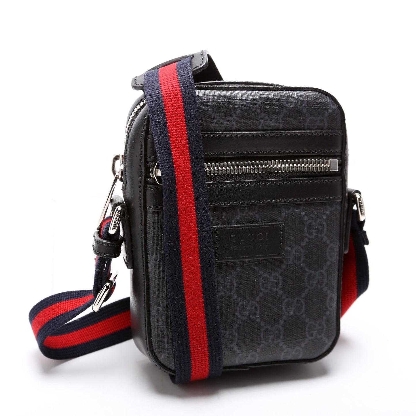 Gucci GG Supreme Messenger Black Travel Bag