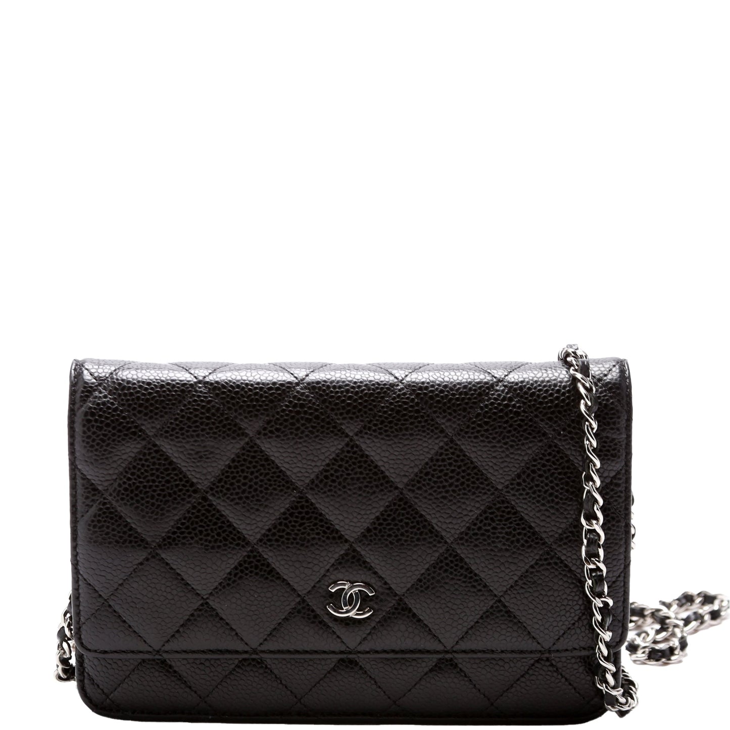 Chanel WOC Classic Quilted Caviar Black Clutch Bag