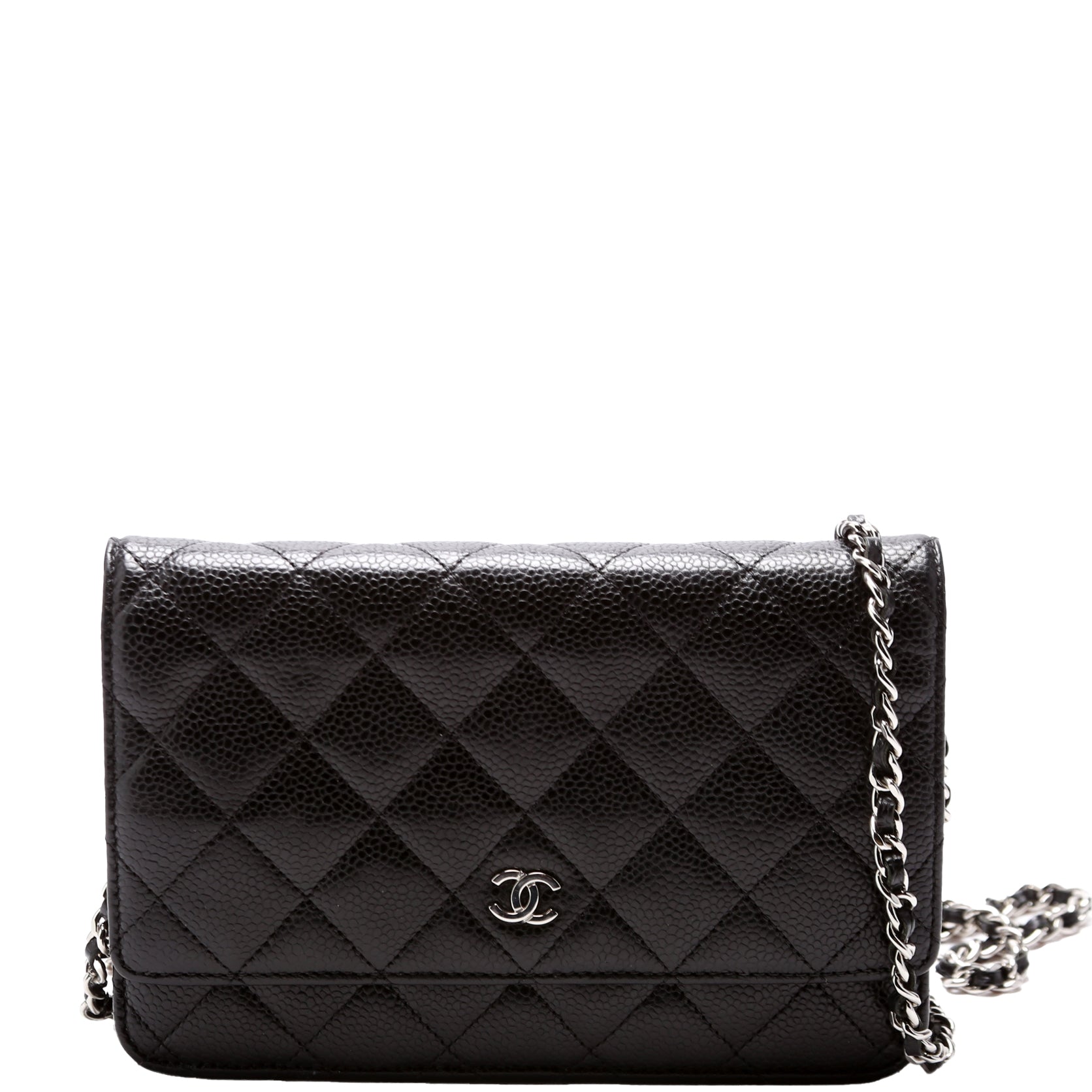 Chanel WOC Classic Quilted Caviar Black Clutch Bag