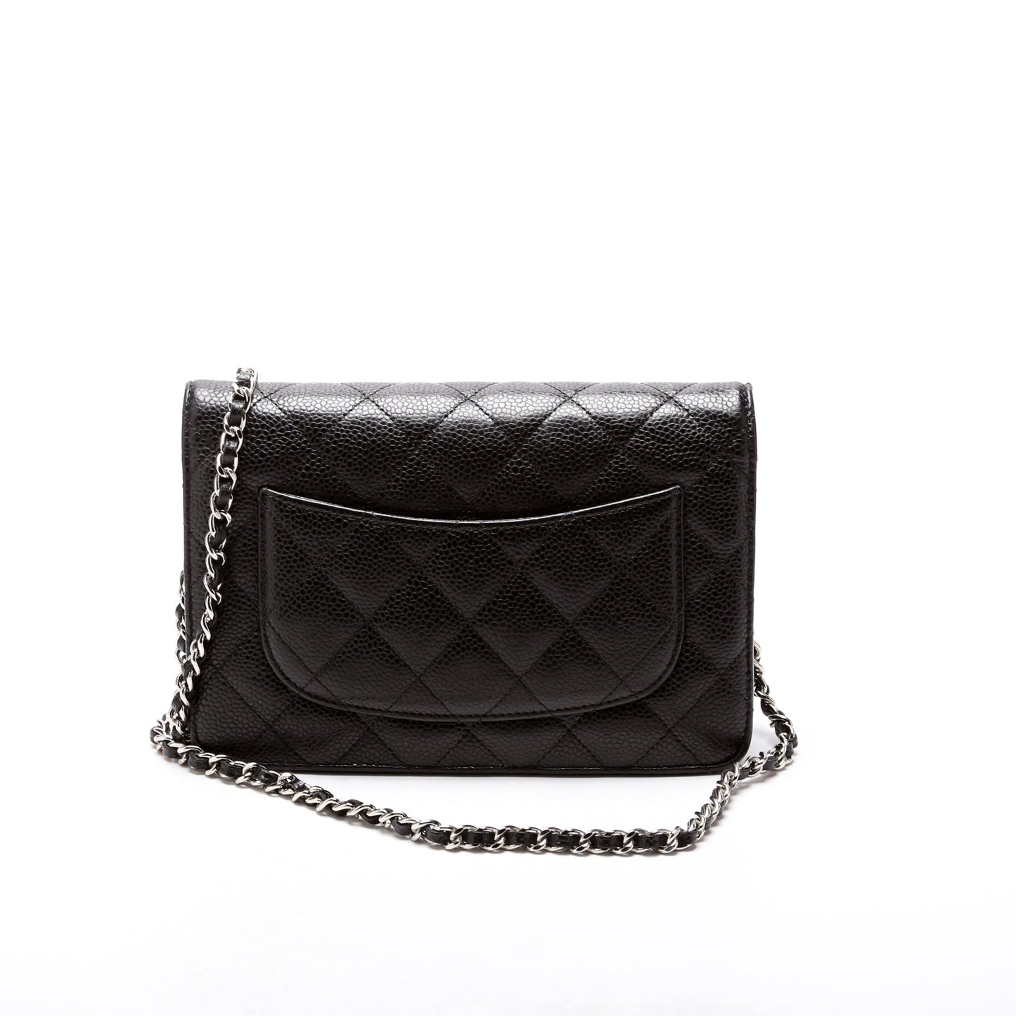 Chanel WOC Classic Quilted Caviar Black Clutch Bag
