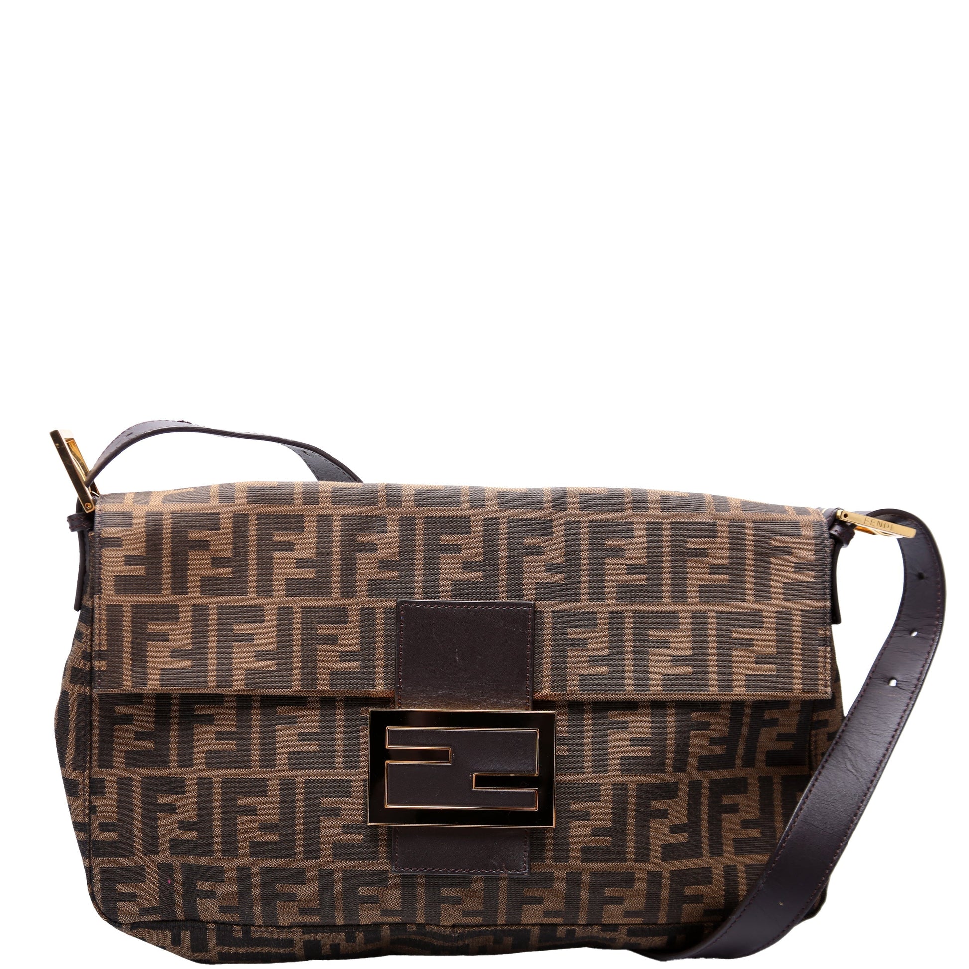 Fendi Zucca Vitelo Messengeruette Bag Brown Messenger Bag
