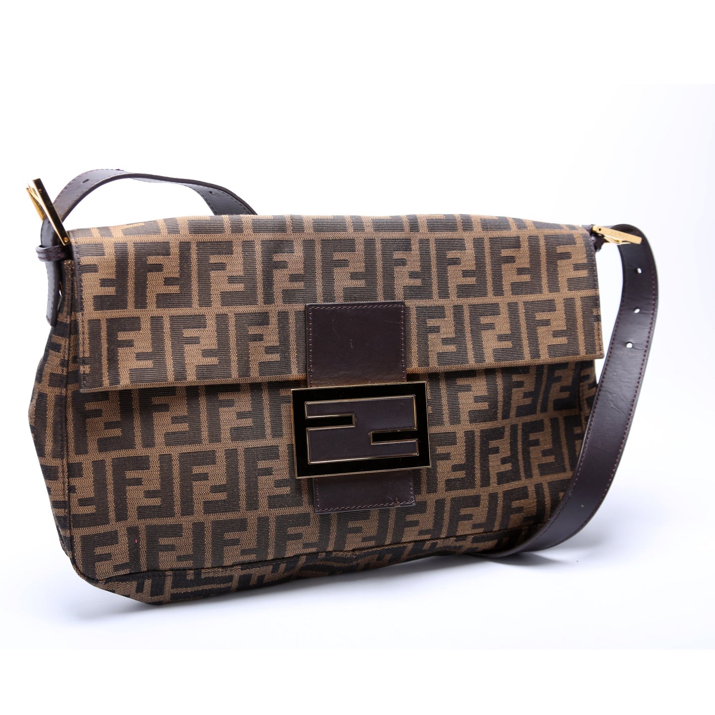 Fendi Zucca Vitelo Messengeruette Bag Brown Messenger Bag