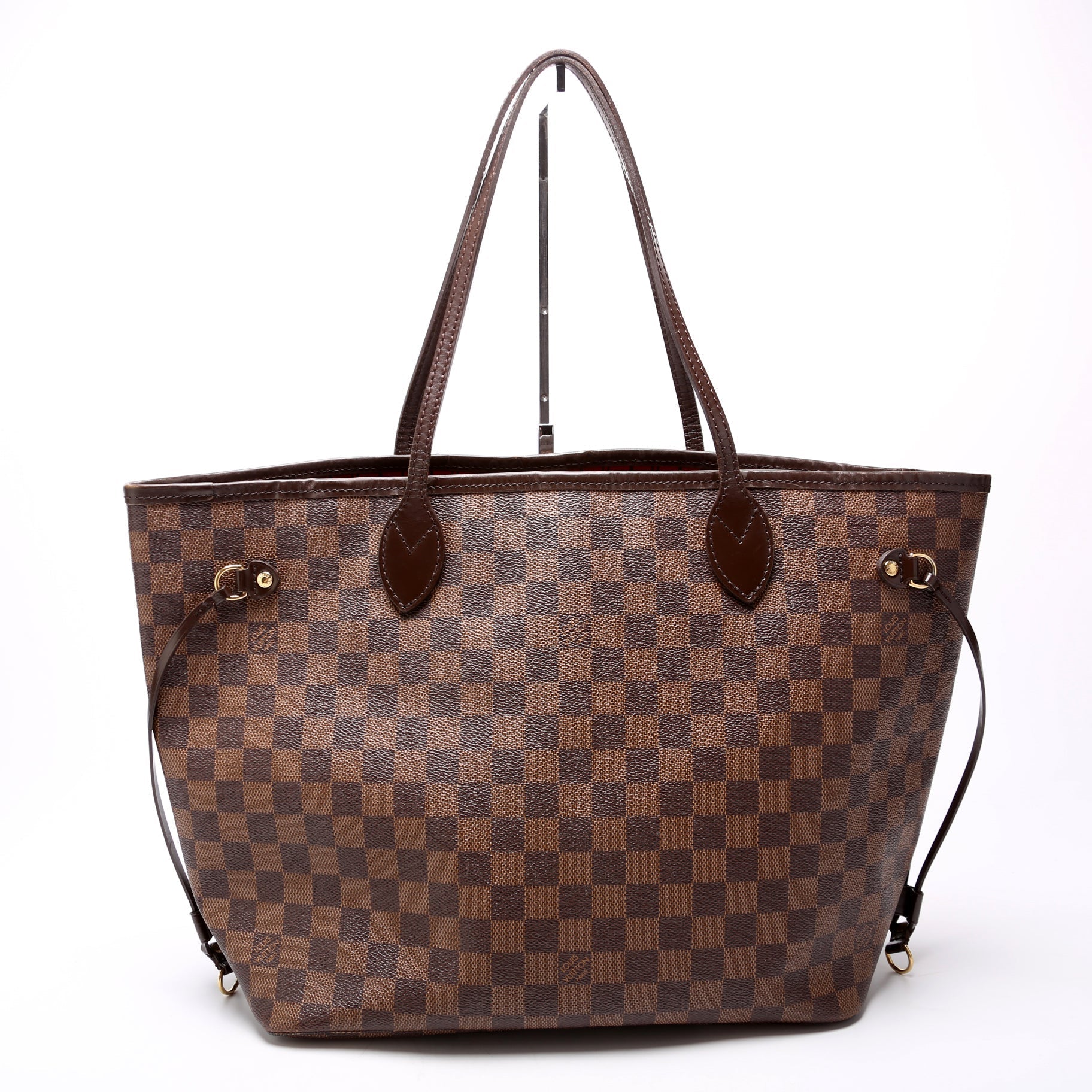Louis Vuitton Neverfull MM Ebene Damier Red Tote Bag Red 3