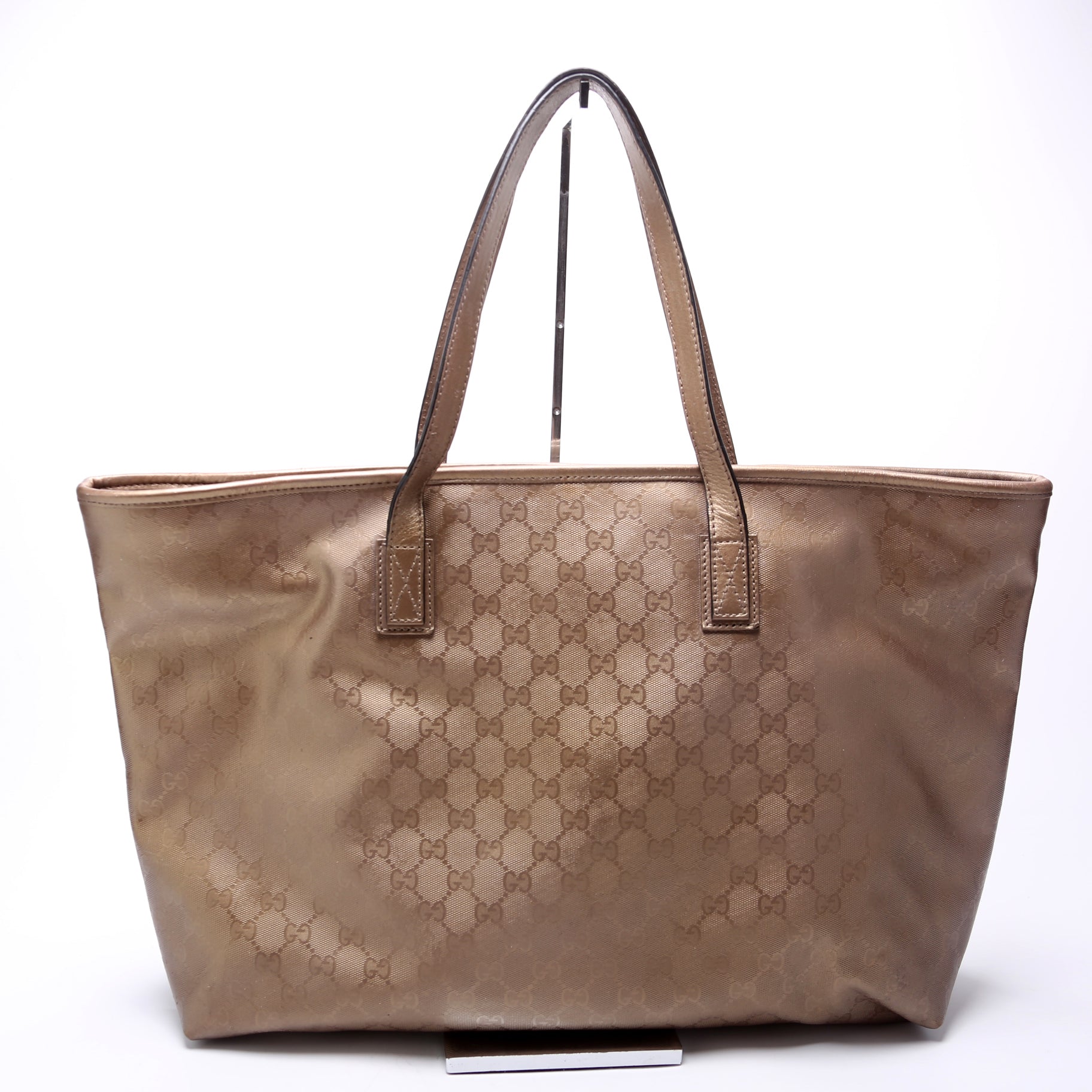 Gucci GG Imprime Zip Bronze Medium Tote Bag