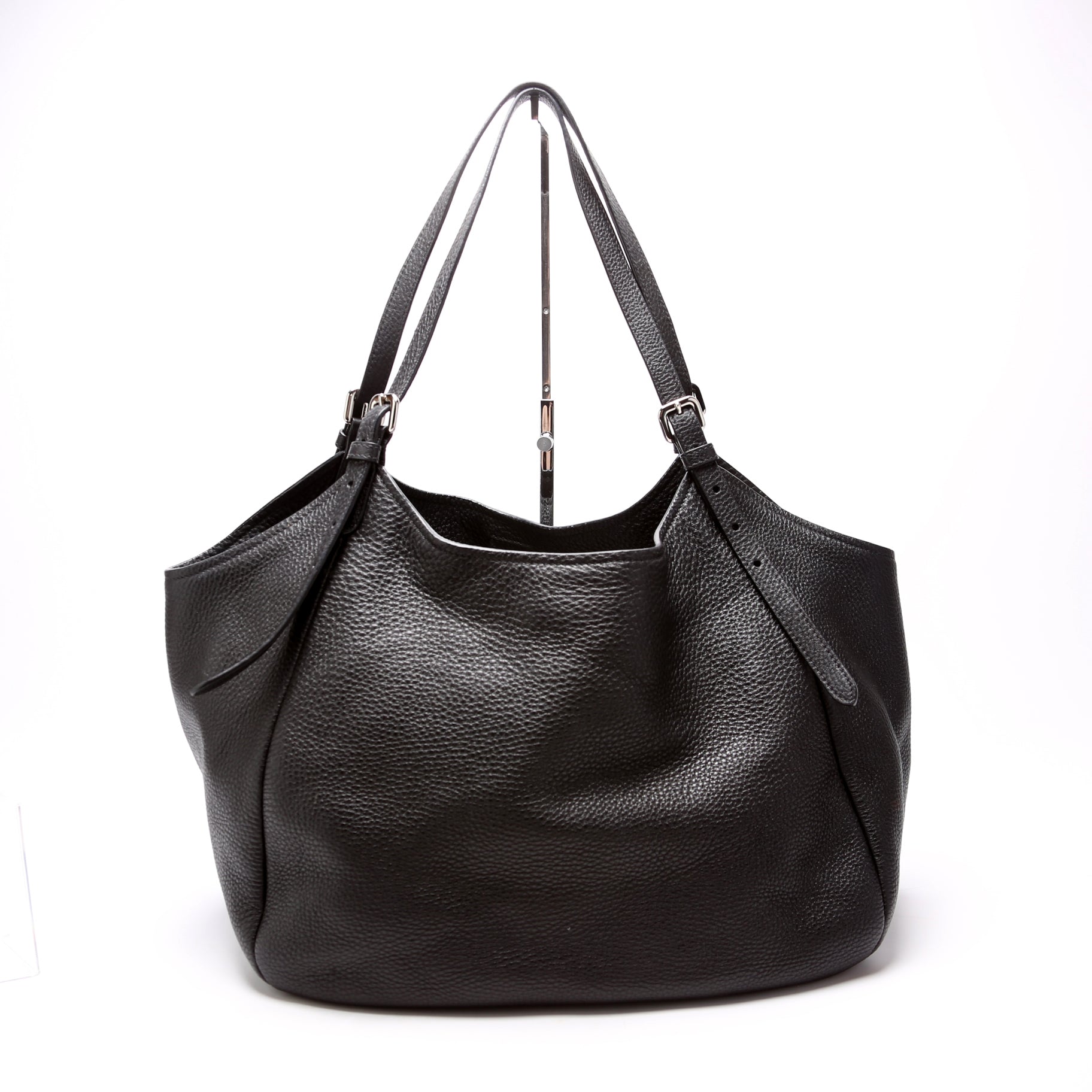 Prada Vitello Daino Shoulder Bag Leather Black Black Bag